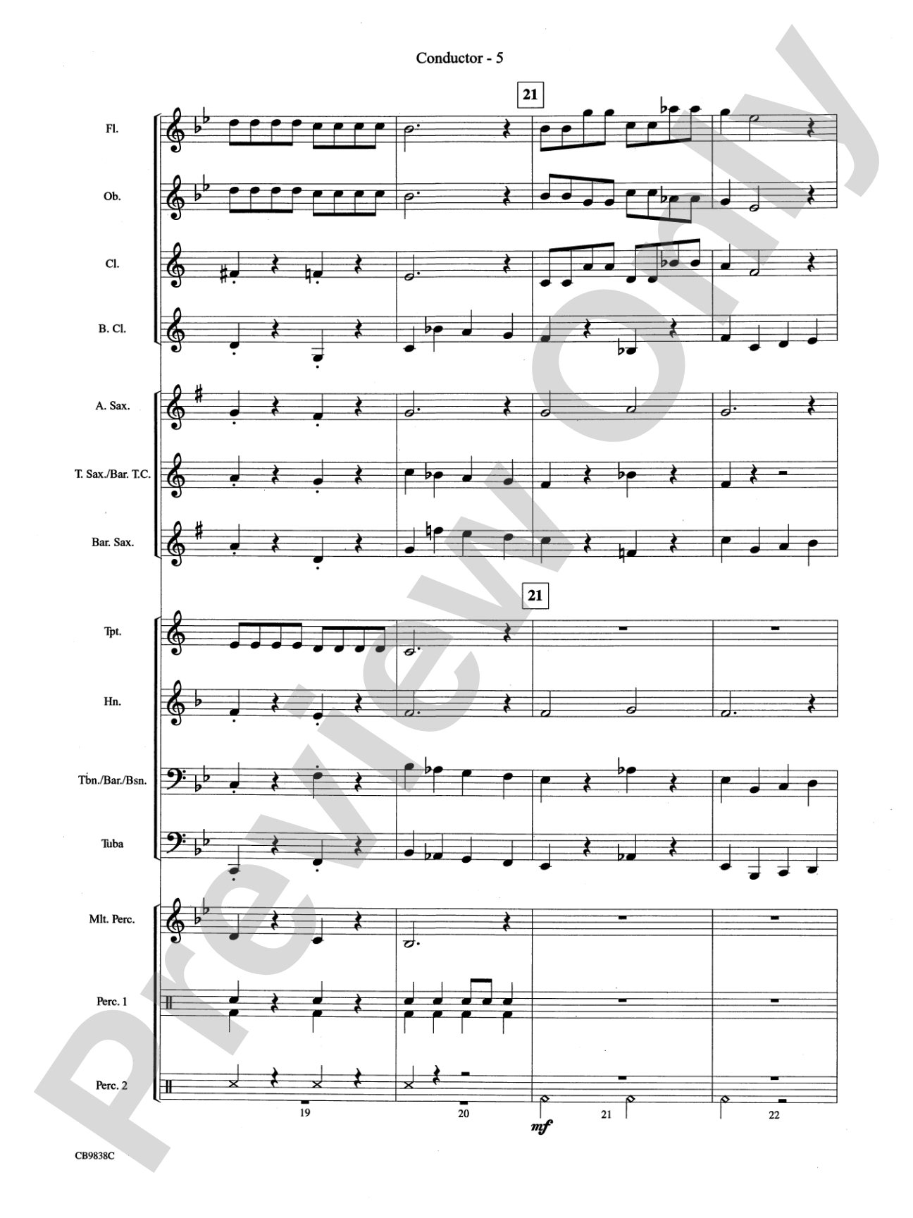 Winter Wonderland: Concert Band Conductor Score & Parts