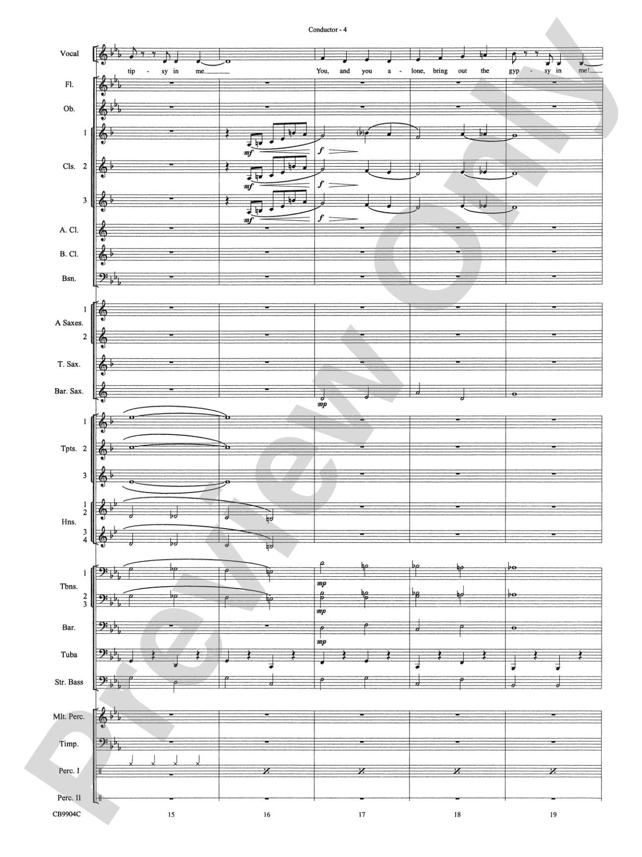 Embraceable You: Concert Band Conductor Score & Parts