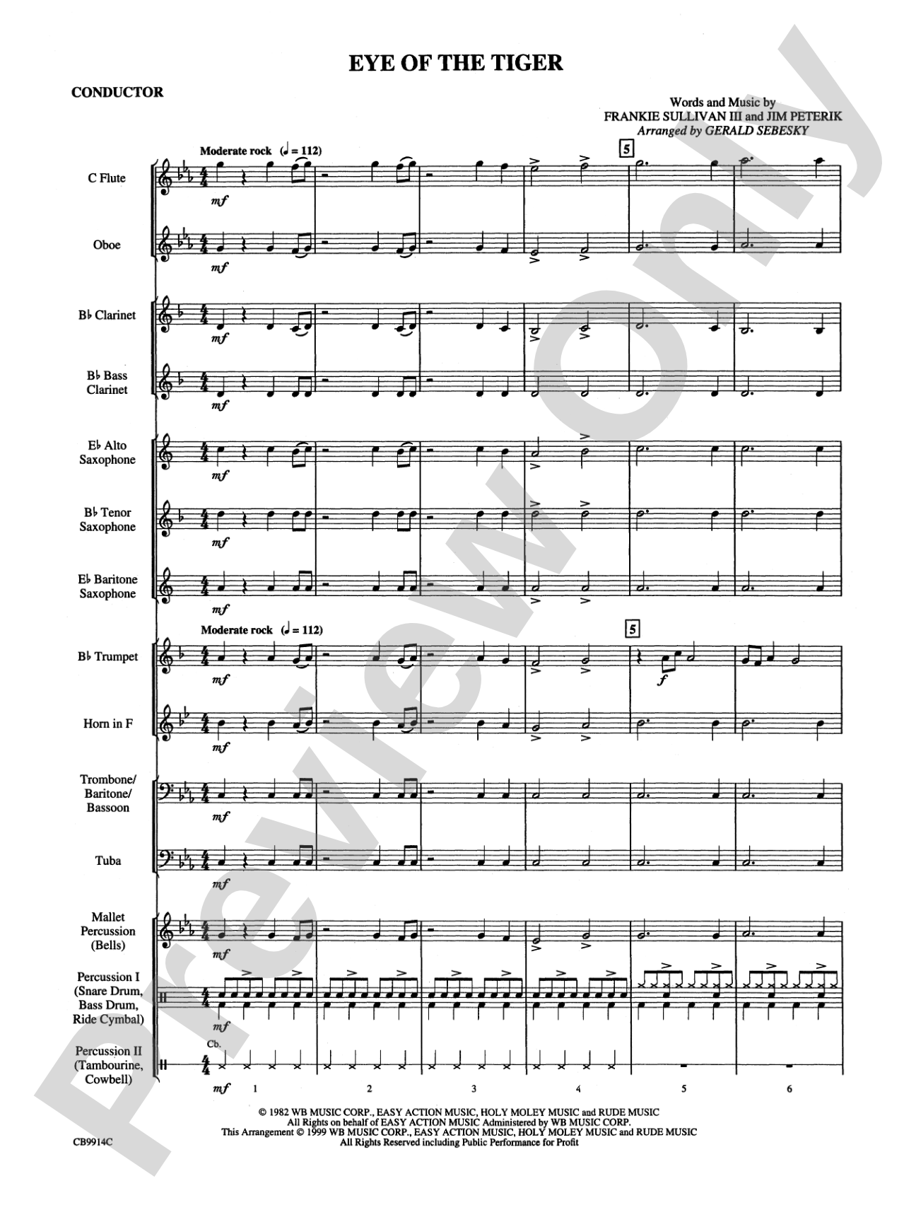 Eye of the Tiger: Score