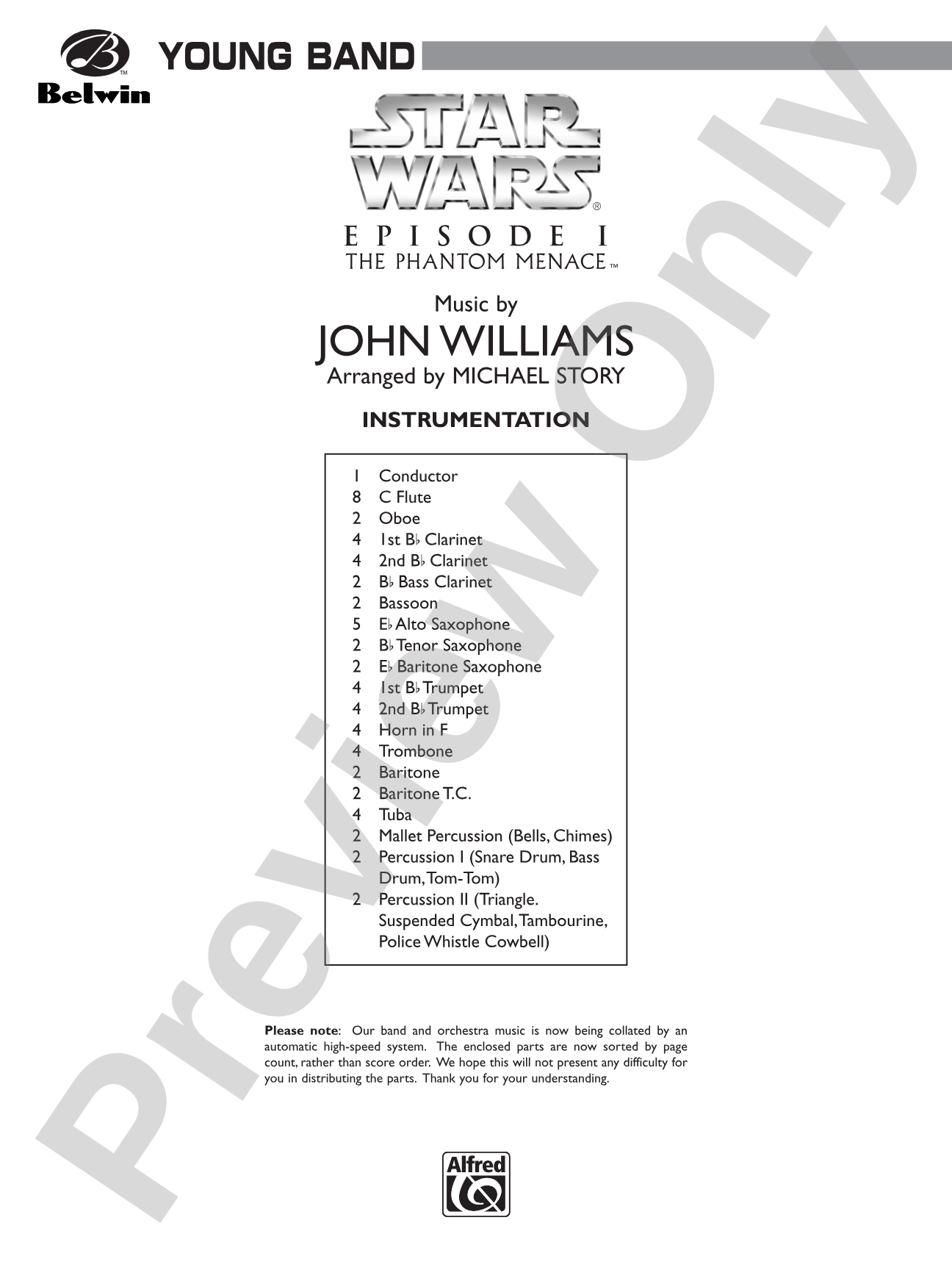 Star Wars®: Episode I The Phantom Menace, Highlights from: Concert Band Conductor Score & Parts
