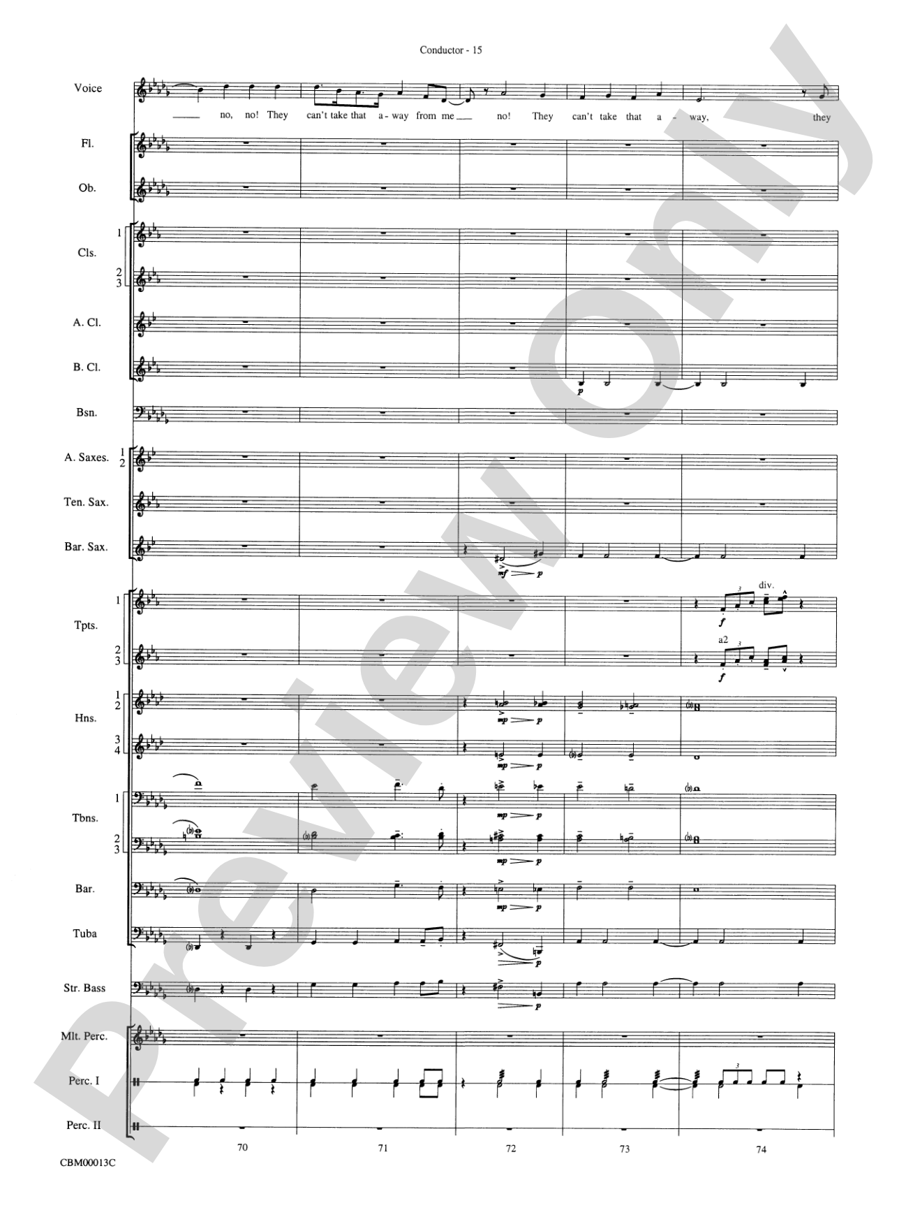 They Can't Take That Away from Me: Concert Band Conductor Score & Parts