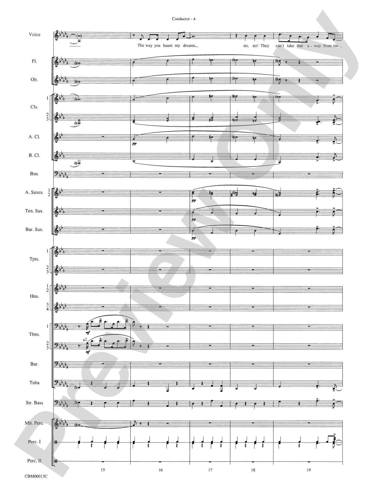 They Can't Take That Away from Me: Concert Band Conductor Score & Parts