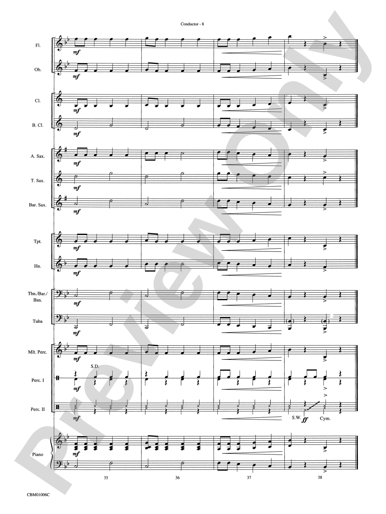 Frosty the Snowman: Concert Band Conductor Score & Parts