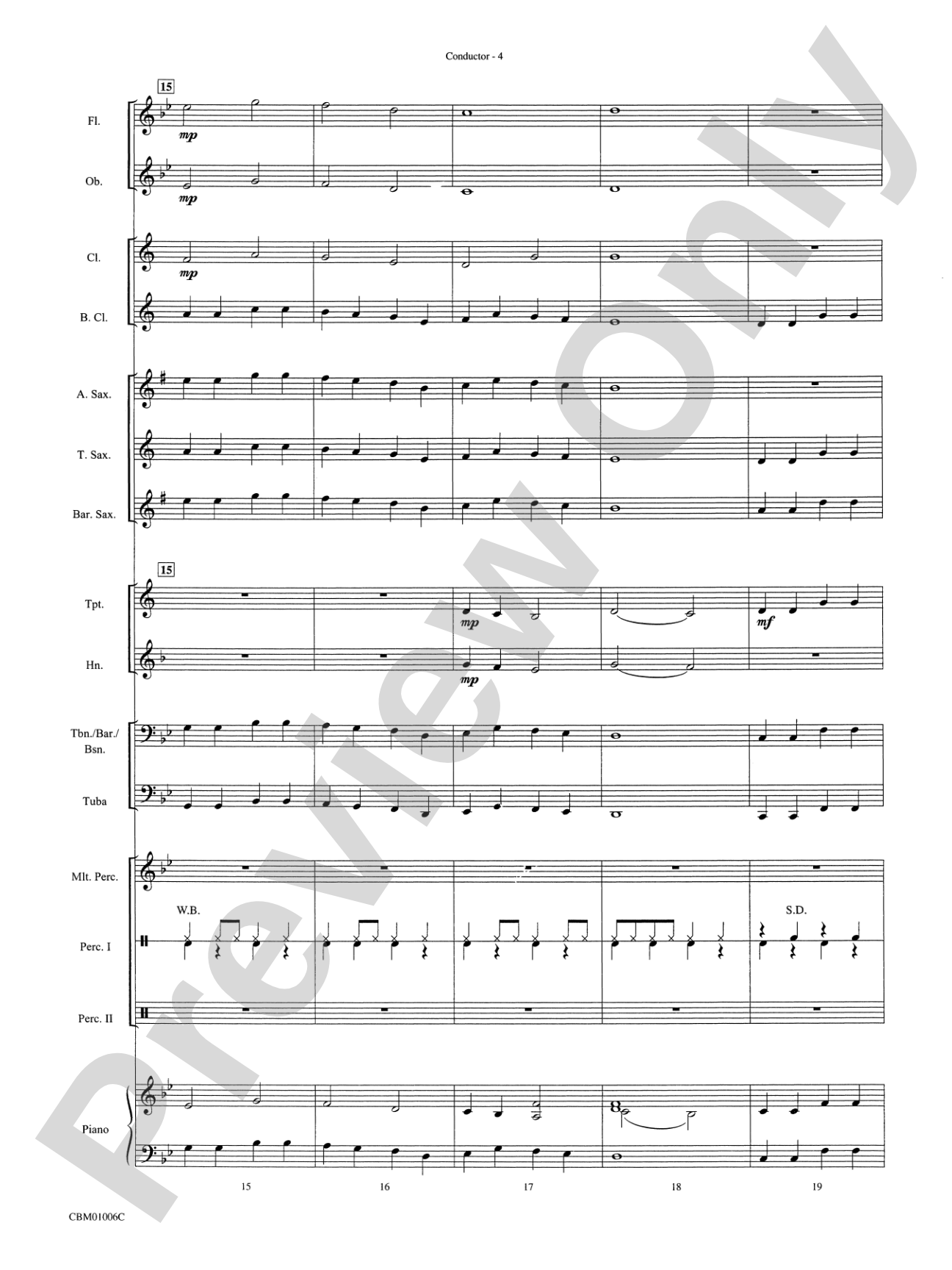Frosty the Snowman: Concert Band Conductor Score & Parts