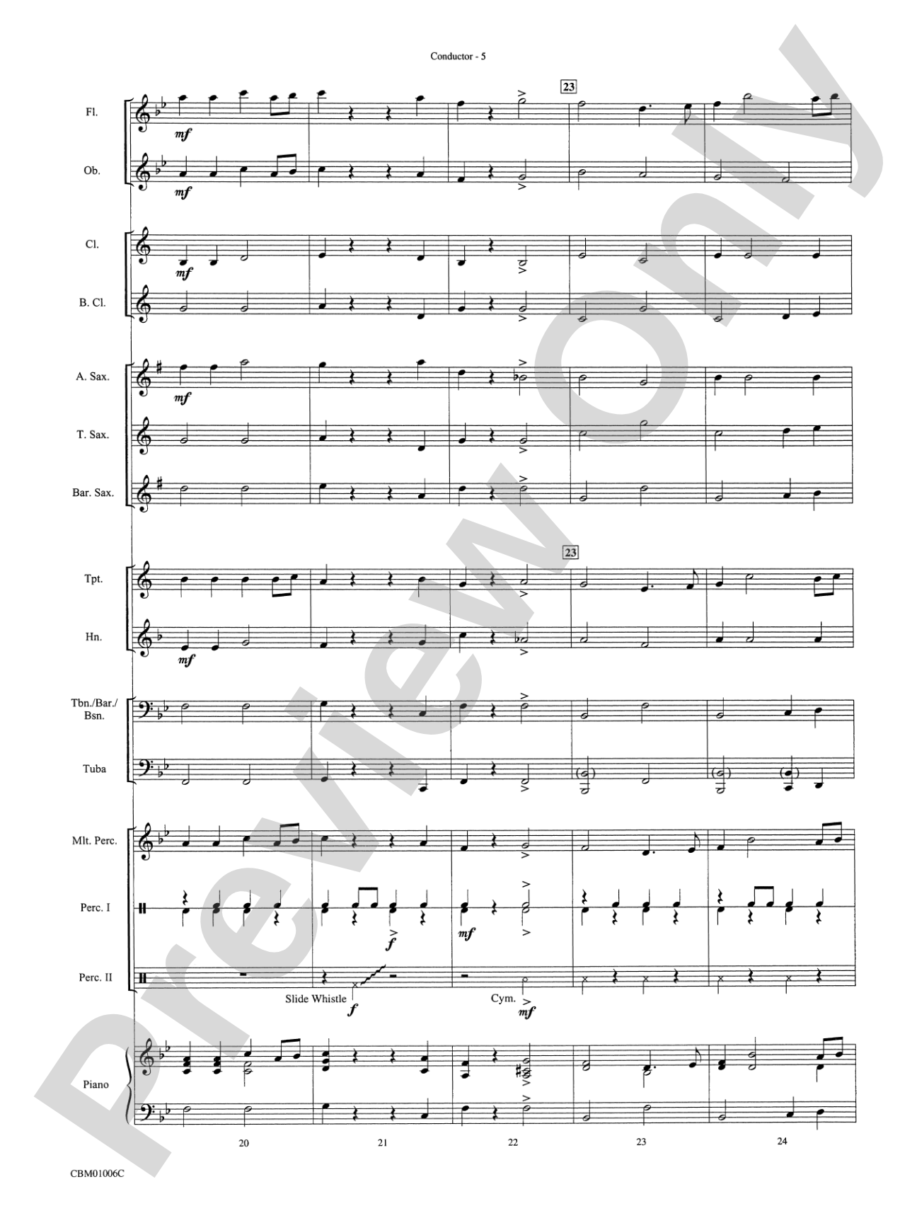 Frosty the Snowman: Concert Band Conductor Score & Parts