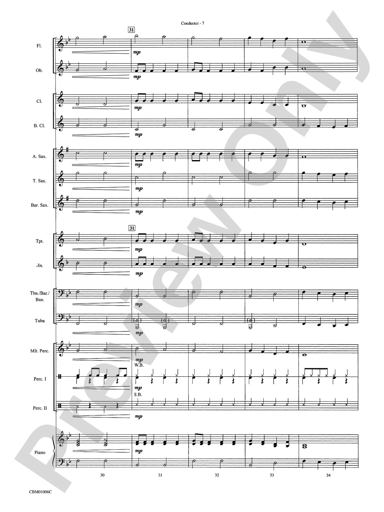 Frosty the Snowman: Concert Band Conductor Score & Parts