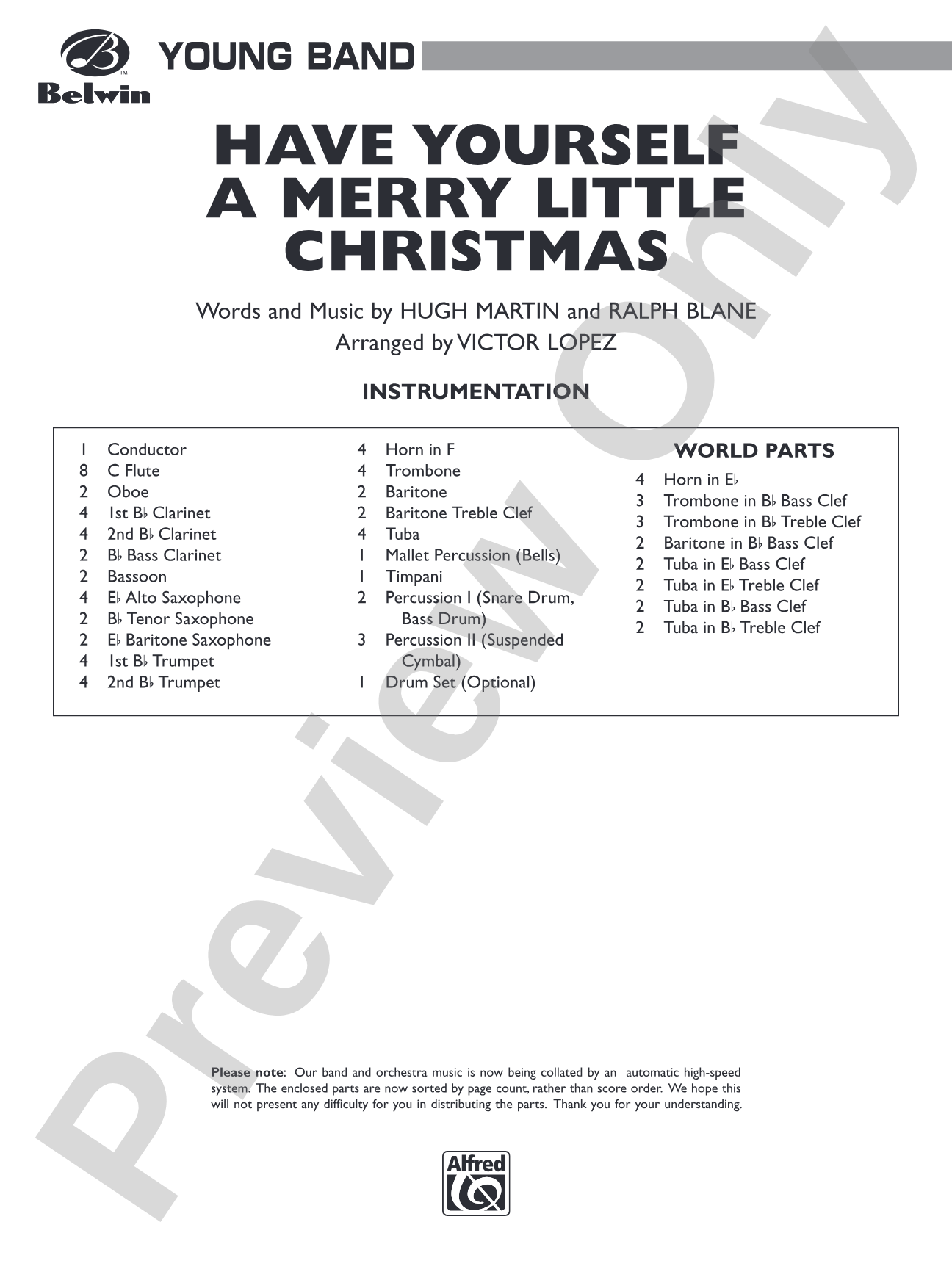 Have Yourself a Merry Little Christmas: Concert Band Conductor Score & Parts