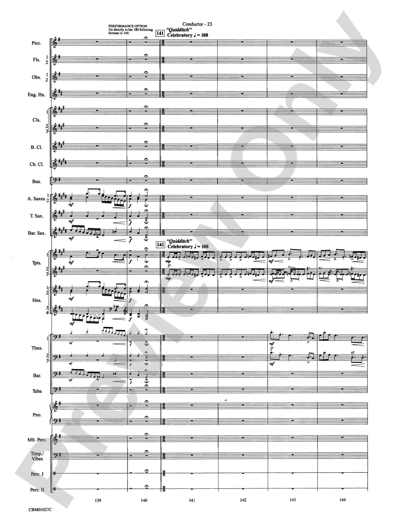 Harry Potter Symphonic Suite: Concert Band Conductor Score & Parts