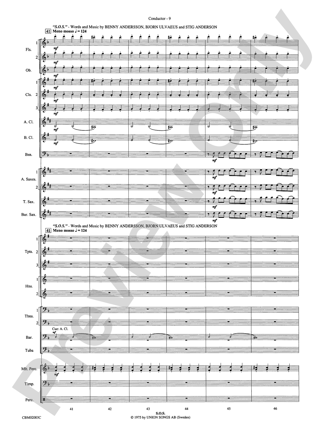 Mamma Mia! -- Highlights from the Broadway Musical: Concert Band Conductor Score & Parts
