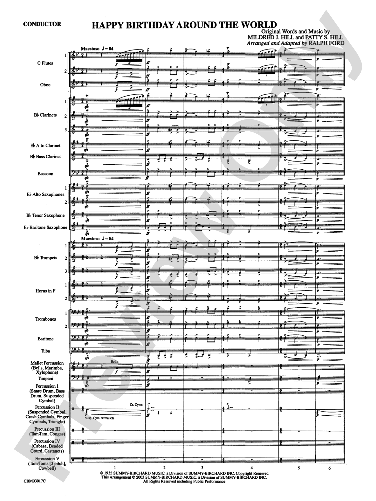 Happy Birthday Around the World: Score