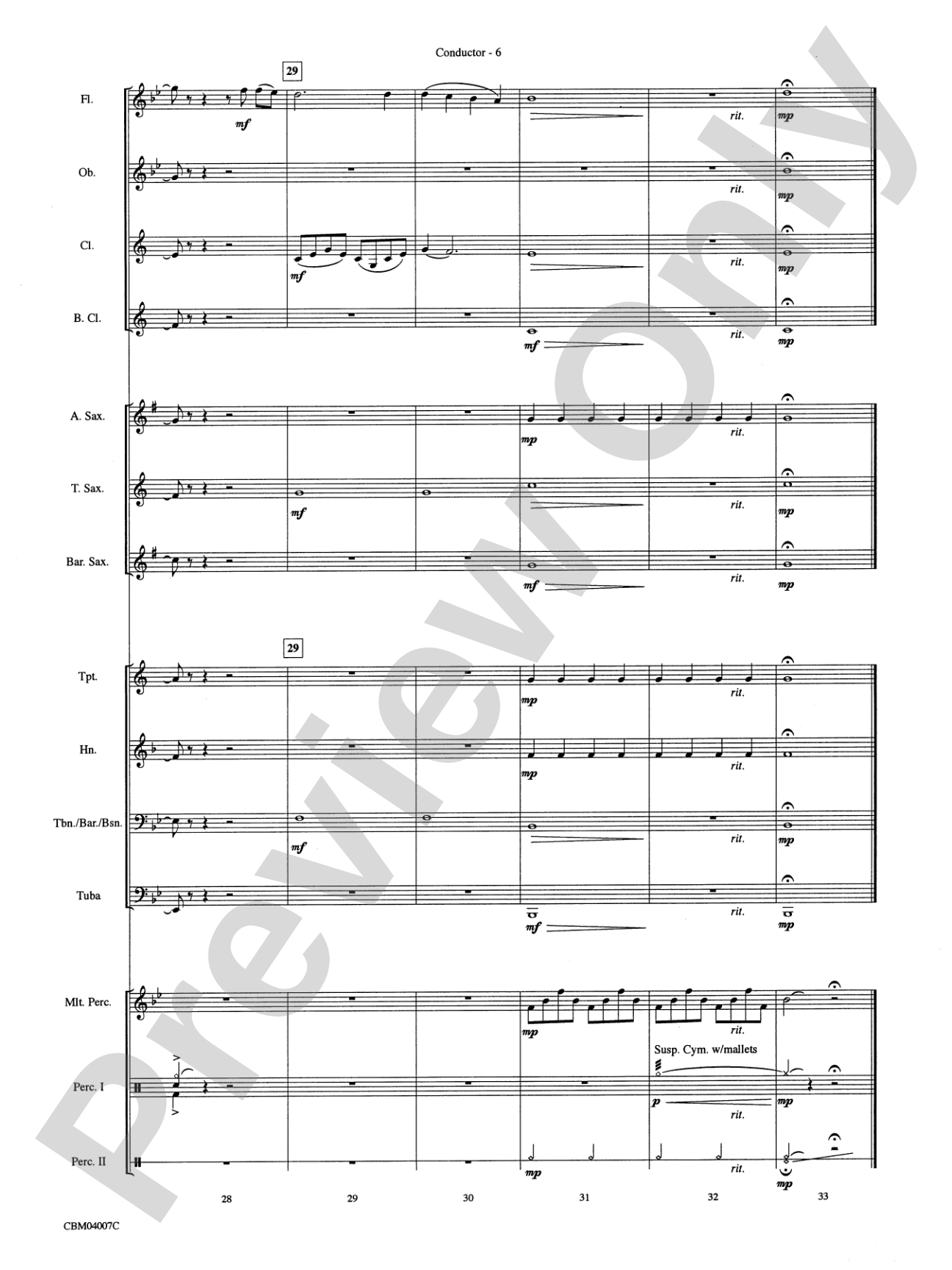 You Raise Me Up: Concert Band Conductor Score & Parts