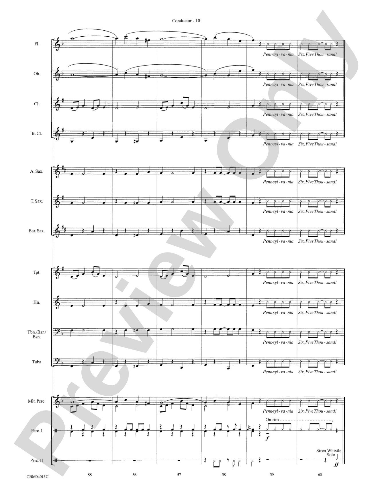 Pennsylvania 6-5000: Concert Band Conductor Score & Parts