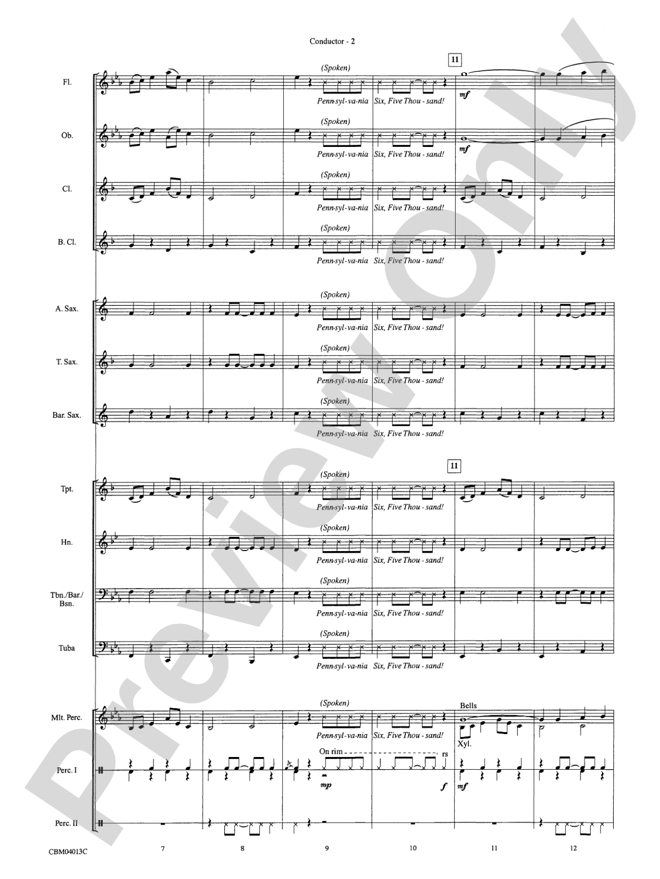 Pennsylvania 6-5000: Concert Band Conductor Score & Parts