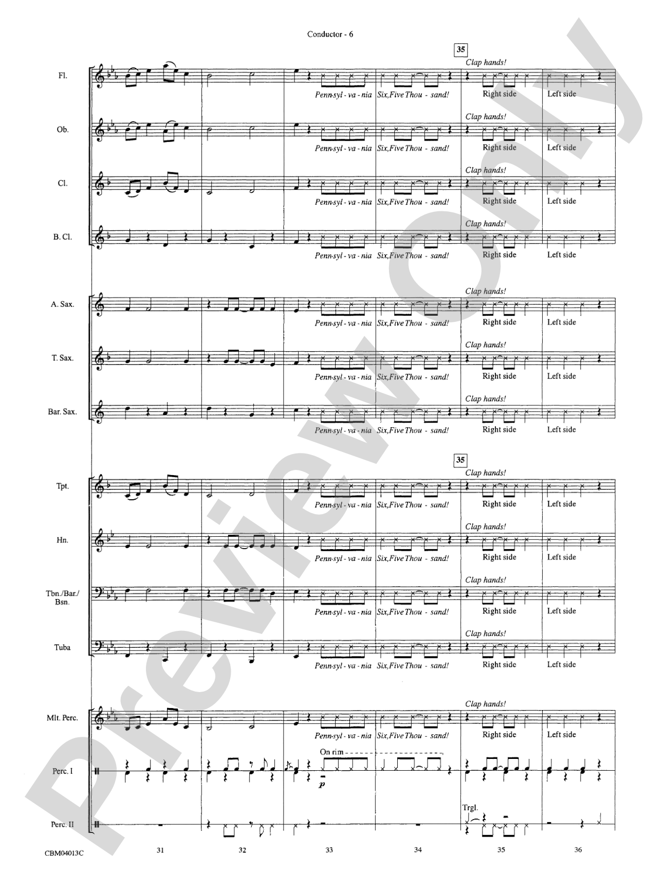 Pennsylvania 6-5000: Concert Band Conductor Score & Parts