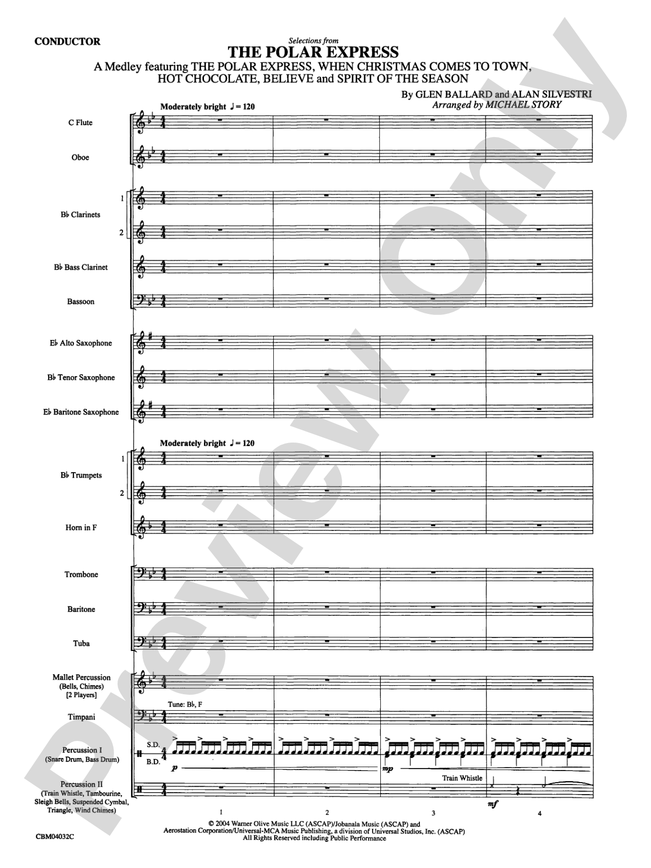 The Polar Express, Selections from: Concert Band Conductor Score & Parts