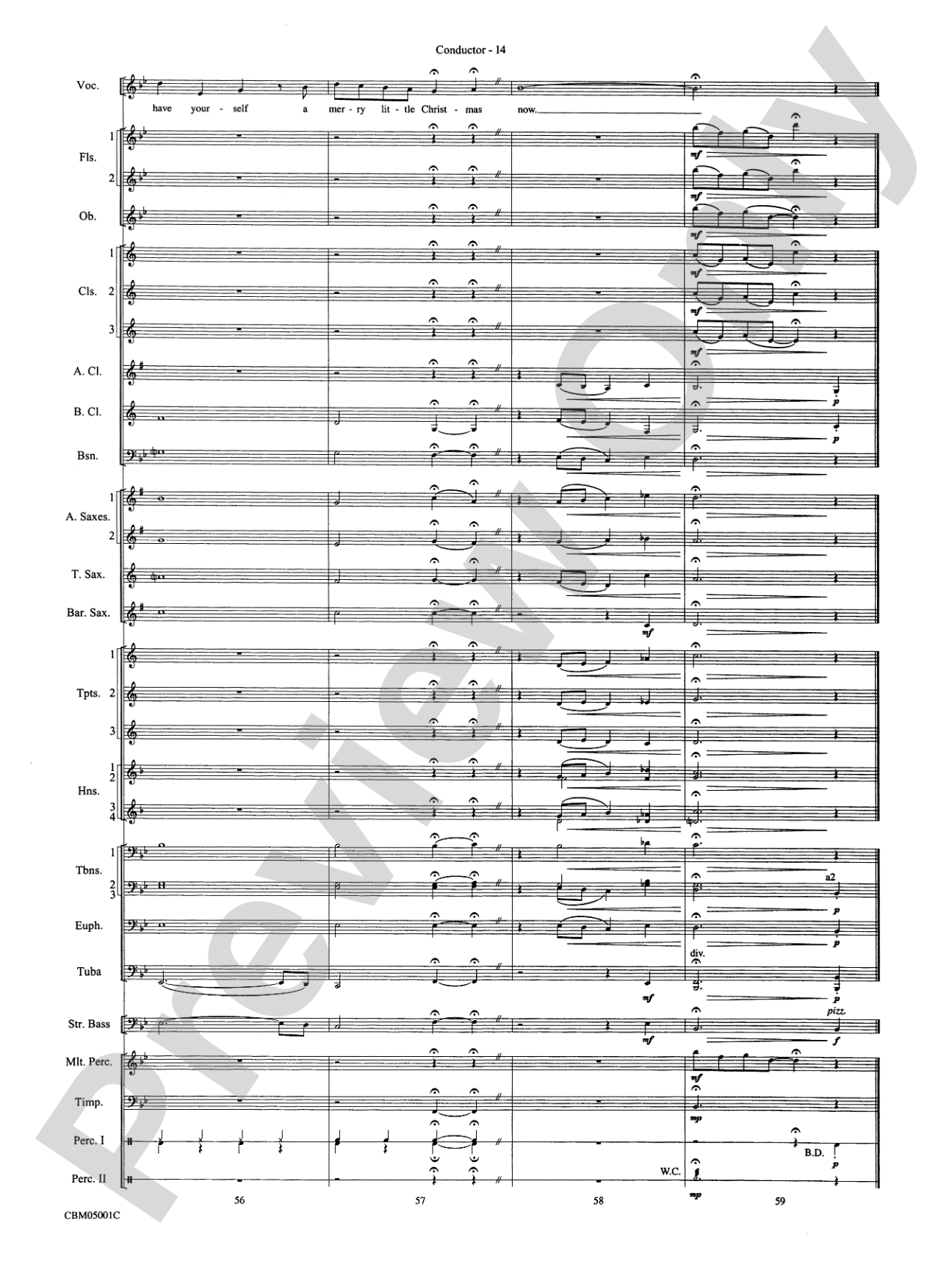 Have Yourself a Merry Little Christmas (Vocal Solo with Opt. E-Flat Alto Saxophone Solo or B-Flat Trumpet Solo): Concert Band Conductor Score & Parts