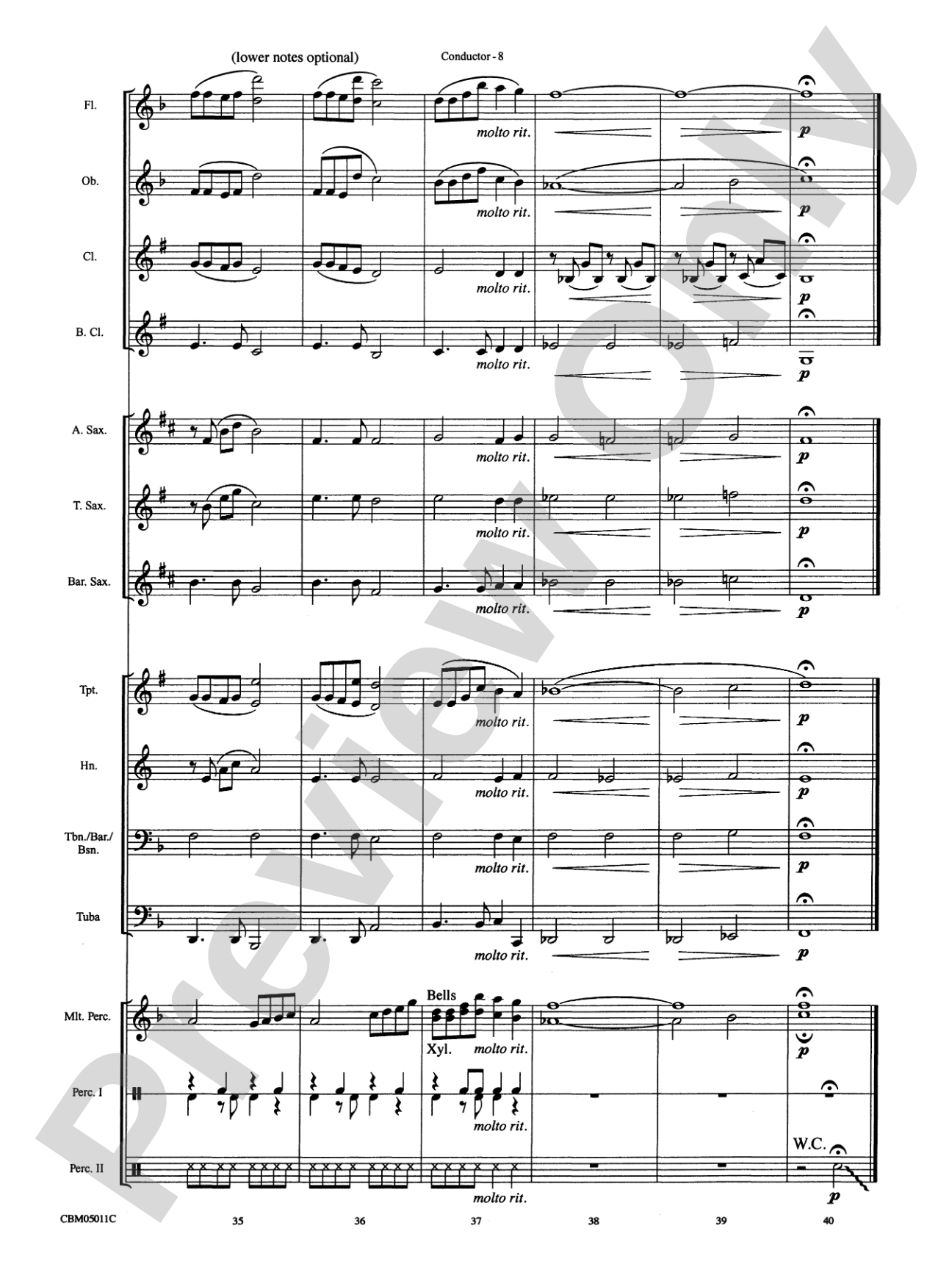 The Prayer: Concert Band Conductor Score & Parts