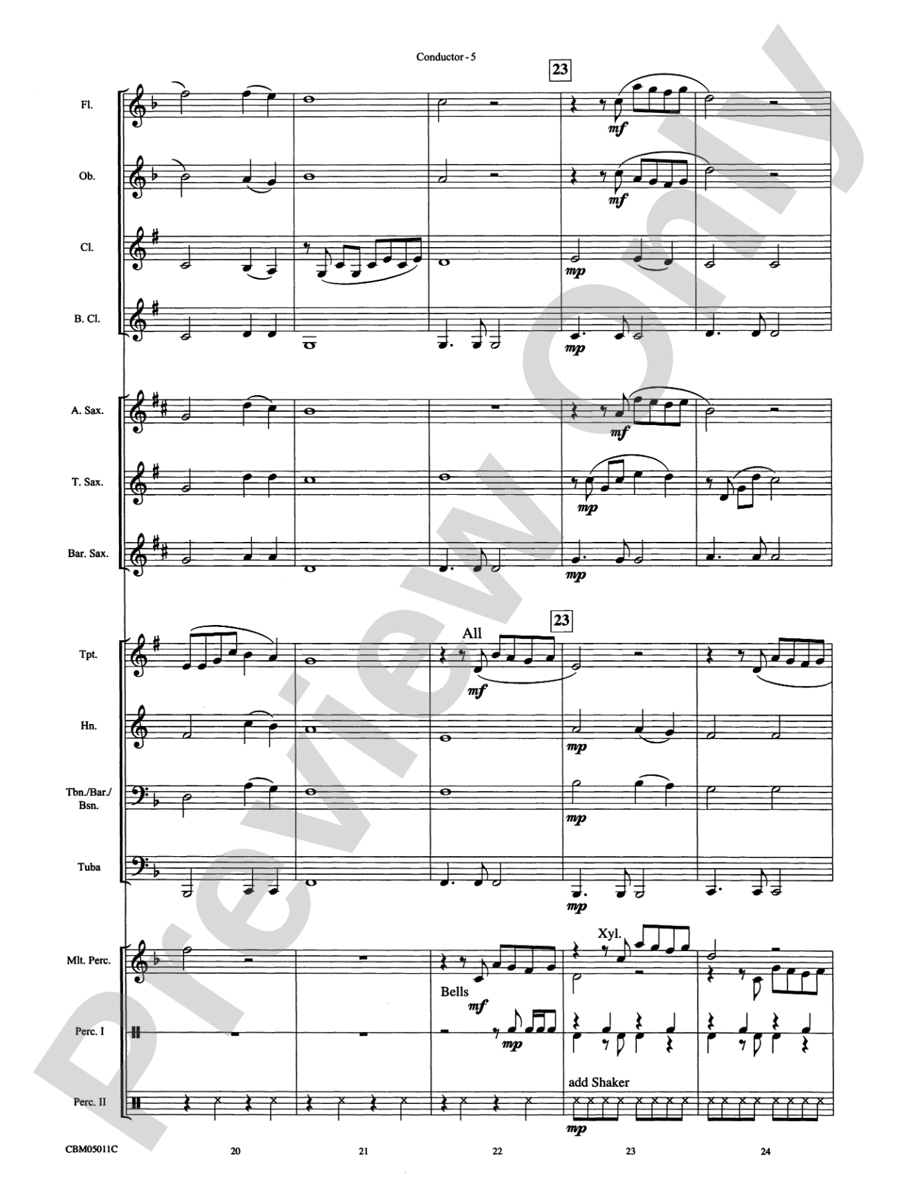The Prayer: Concert Band Conductor Score & Parts