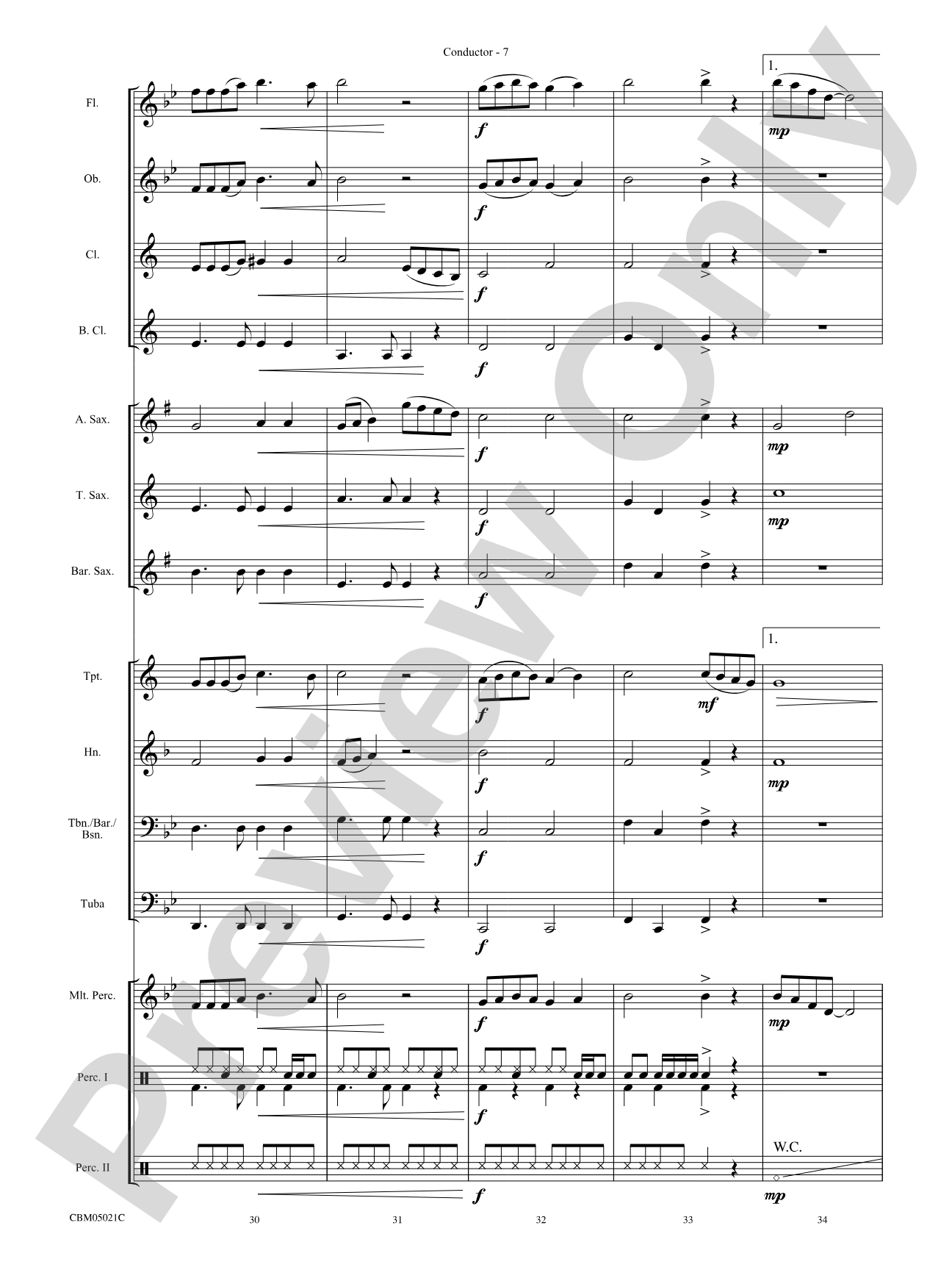 Believe (from The Polar Express): Concert Band Conductor Score & Parts