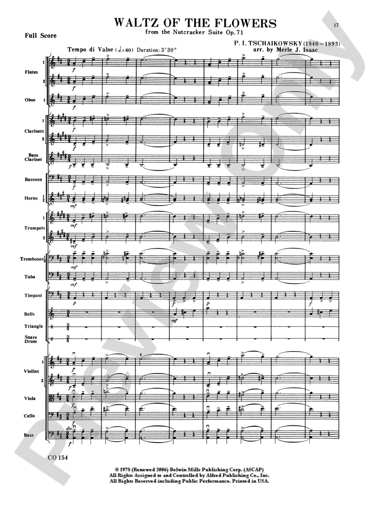 Nutcracker Ballet, Set I ("Dance of the Sugar Plum Fairy" and "Waltz of the Flowers"): Full Orchestra Conductor Score & Parts
