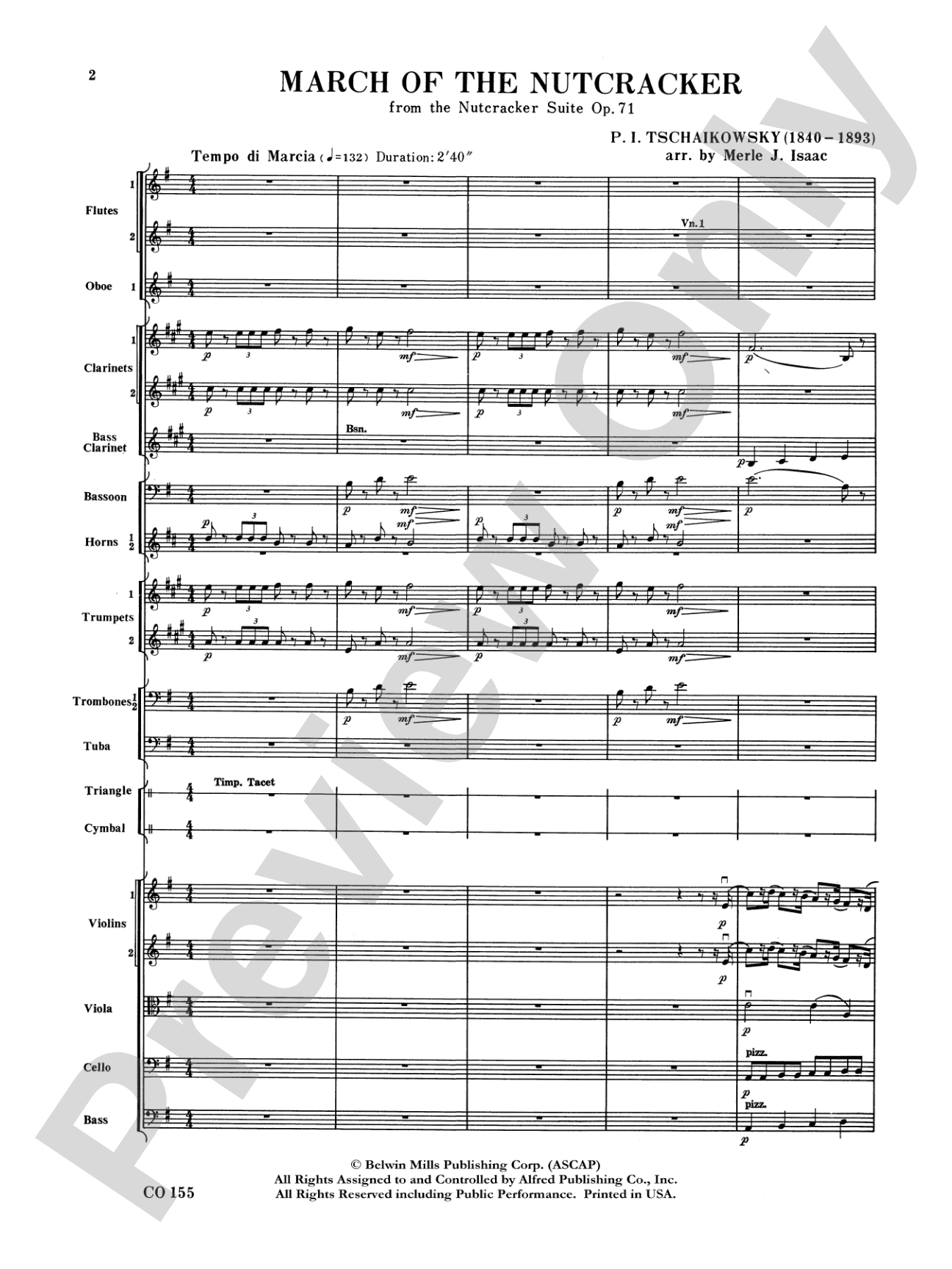 Nutcracker Ballet, Set II ("March of the Nutcracker" and "Trepak"): Full Orchestra Conductor Score & Parts