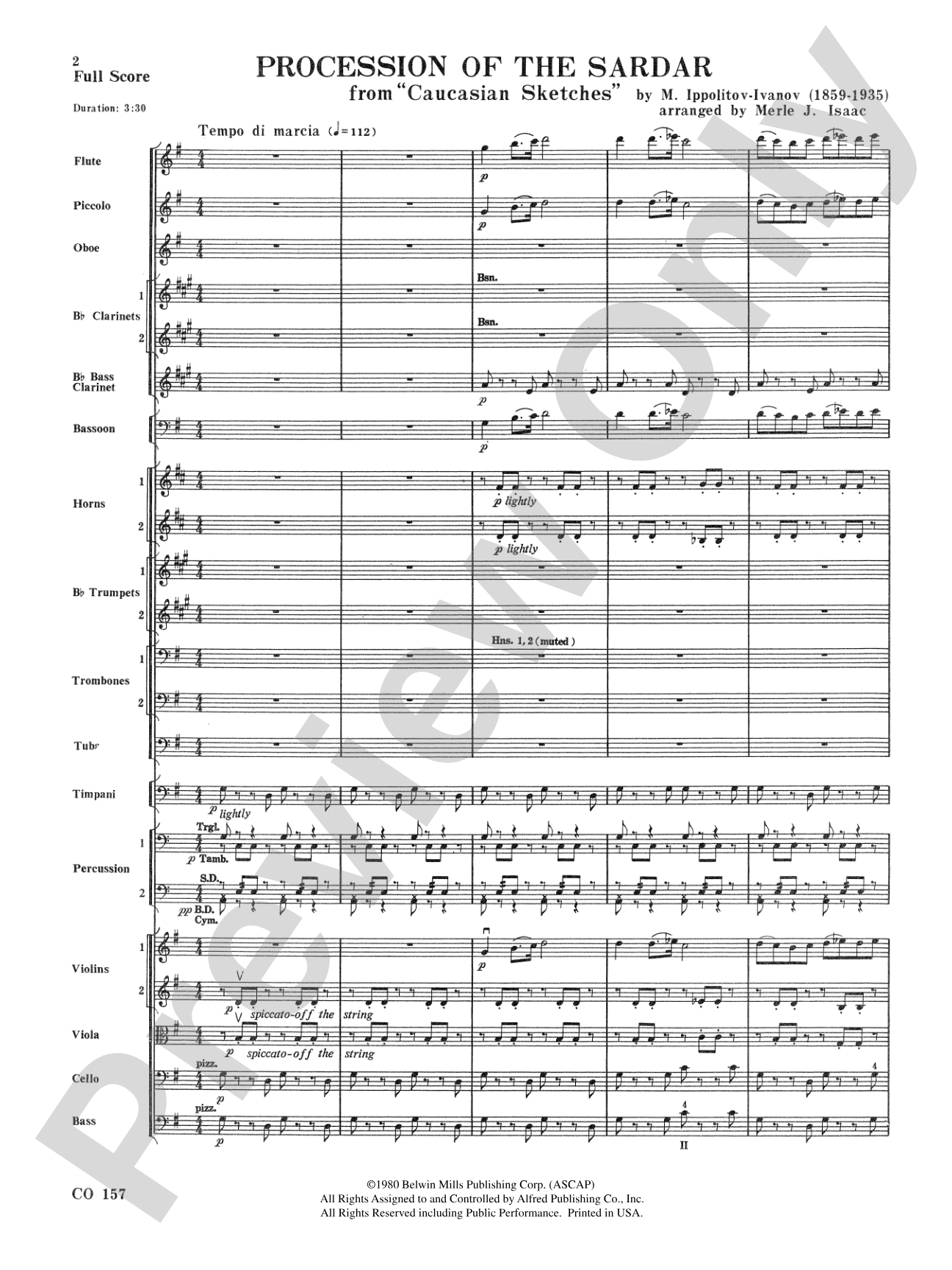 Procession of the Sardar: Full Orchestra Conductor Score & Parts