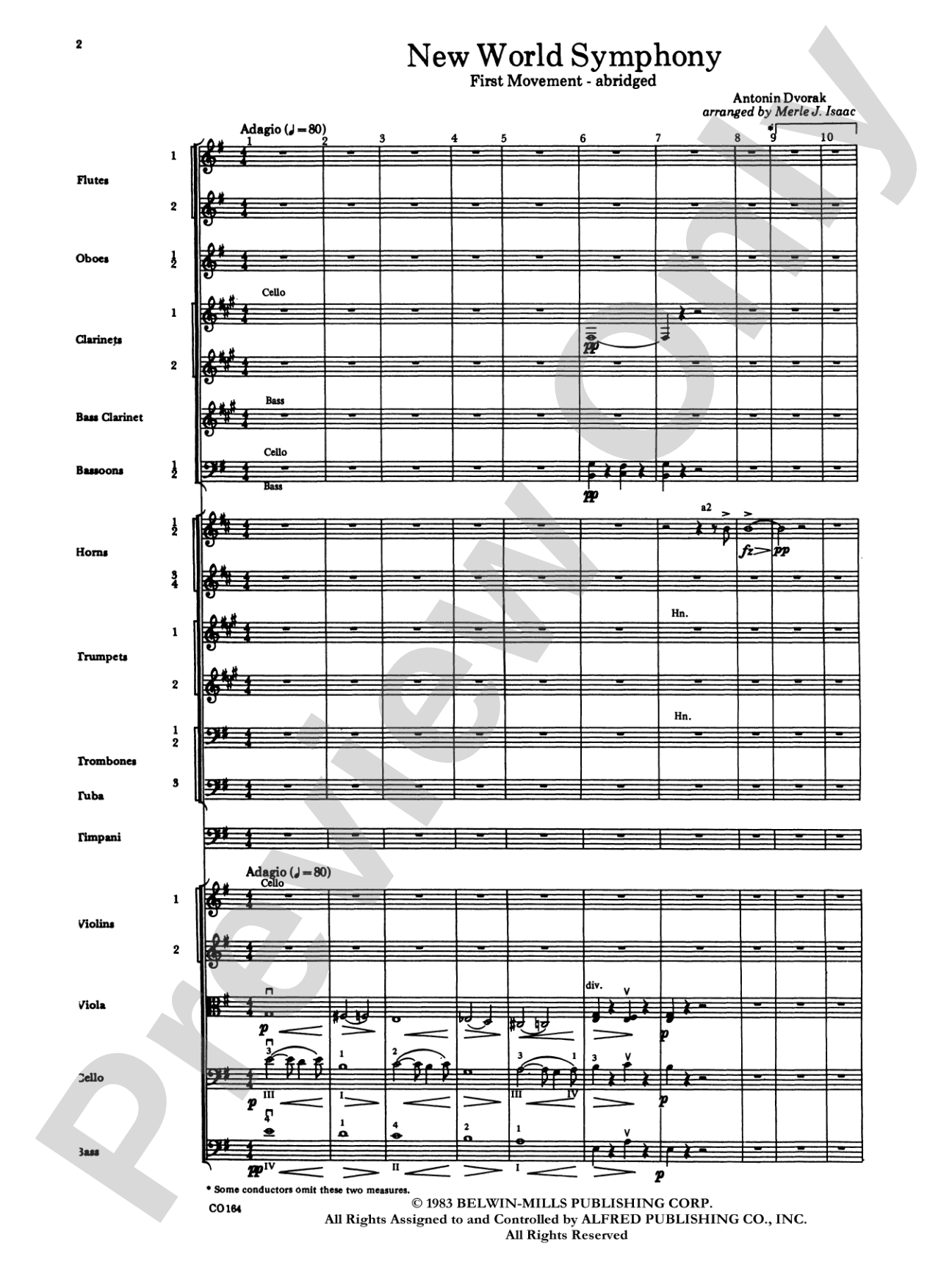 New World Symphony: Full Orchestra Conductor Score & Parts