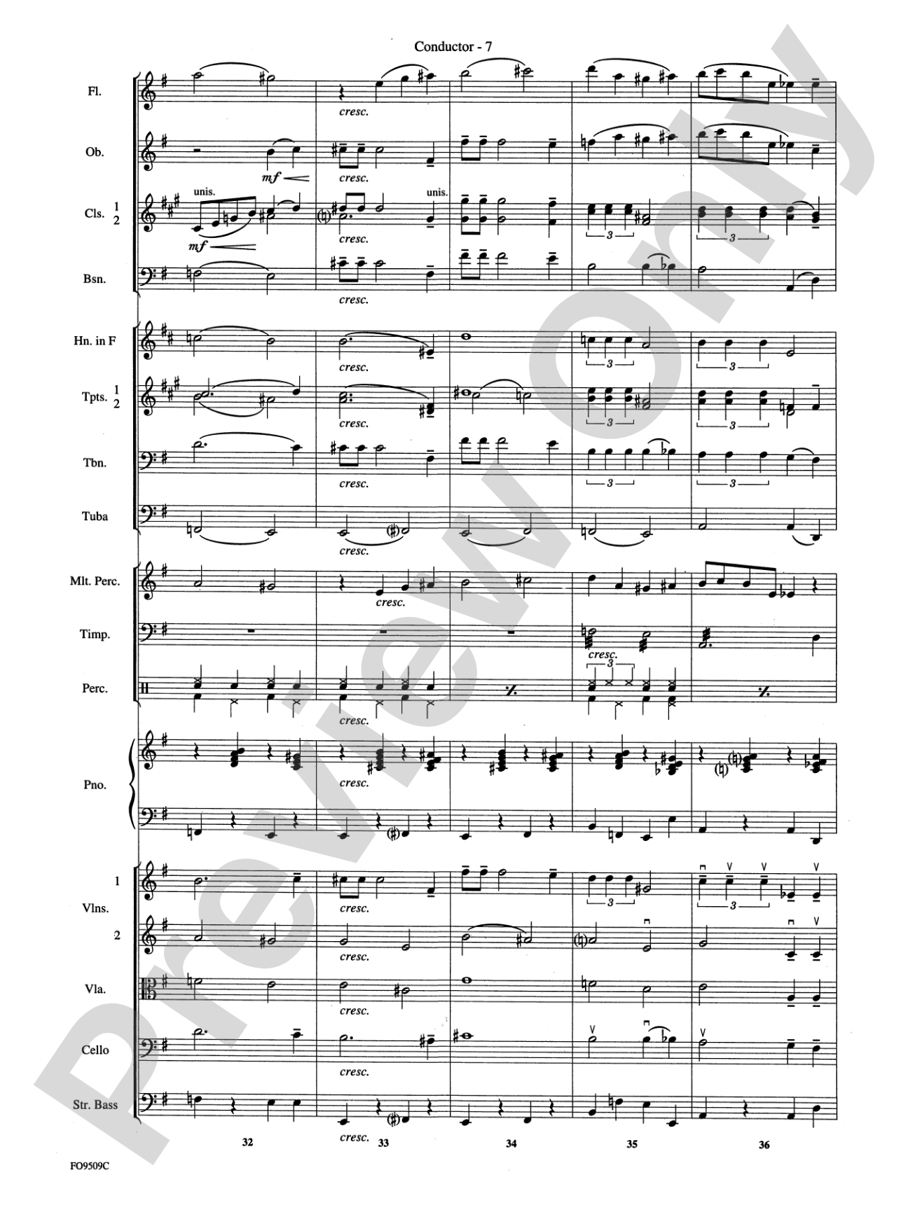 Moonlight Serenade: Full Orchestra Conductor Score & Parts