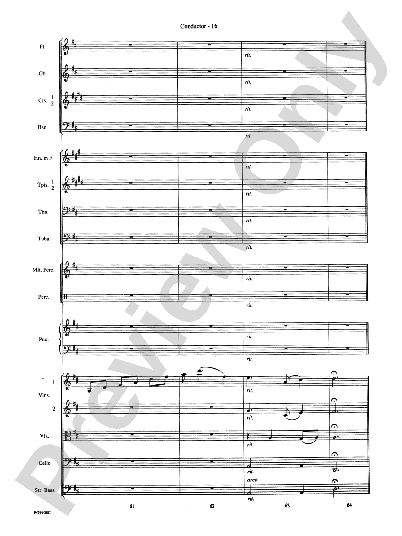 Ashokan Farewell: Full Orchestra Conductor Score & Parts