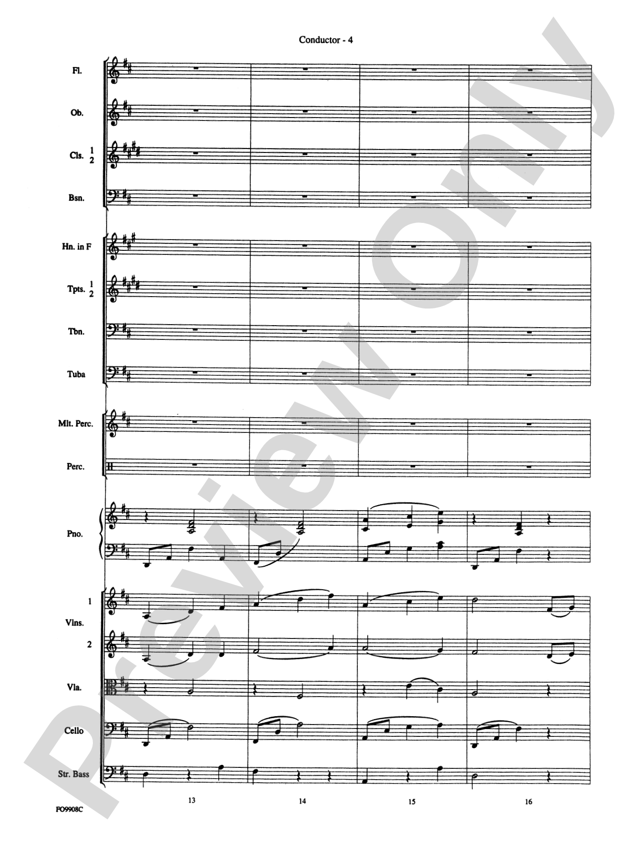 Ashokan Farewell: Full Orchestra Conductor Score & Parts