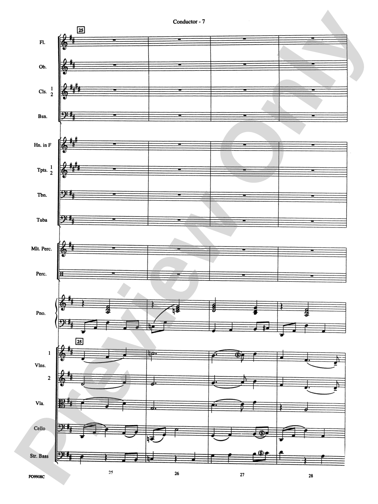 Ashokan Farewell: Full Orchestra Conductor Score & Parts