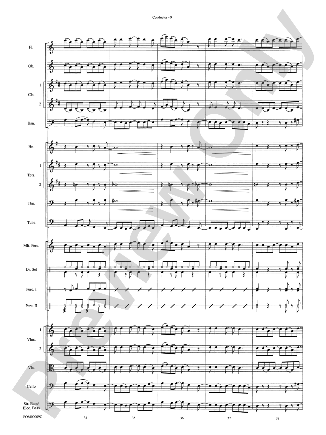 Smooth: Full Orchestra Conductor Score & Parts