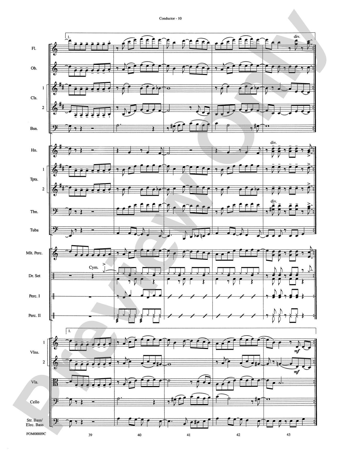 Smooth: Full Orchestra Conductor Score & Parts