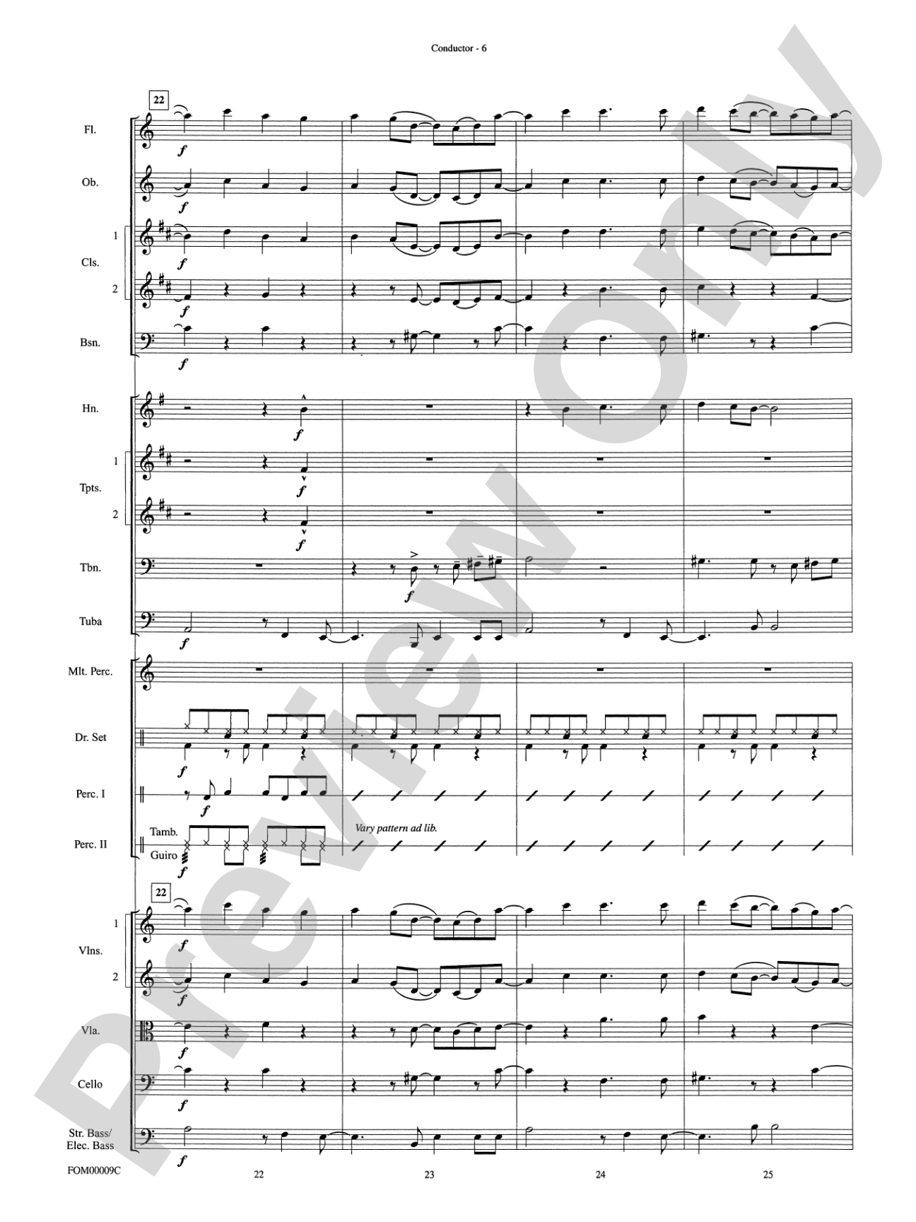 Smooth: Full Orchestra Conductor Score & Parts