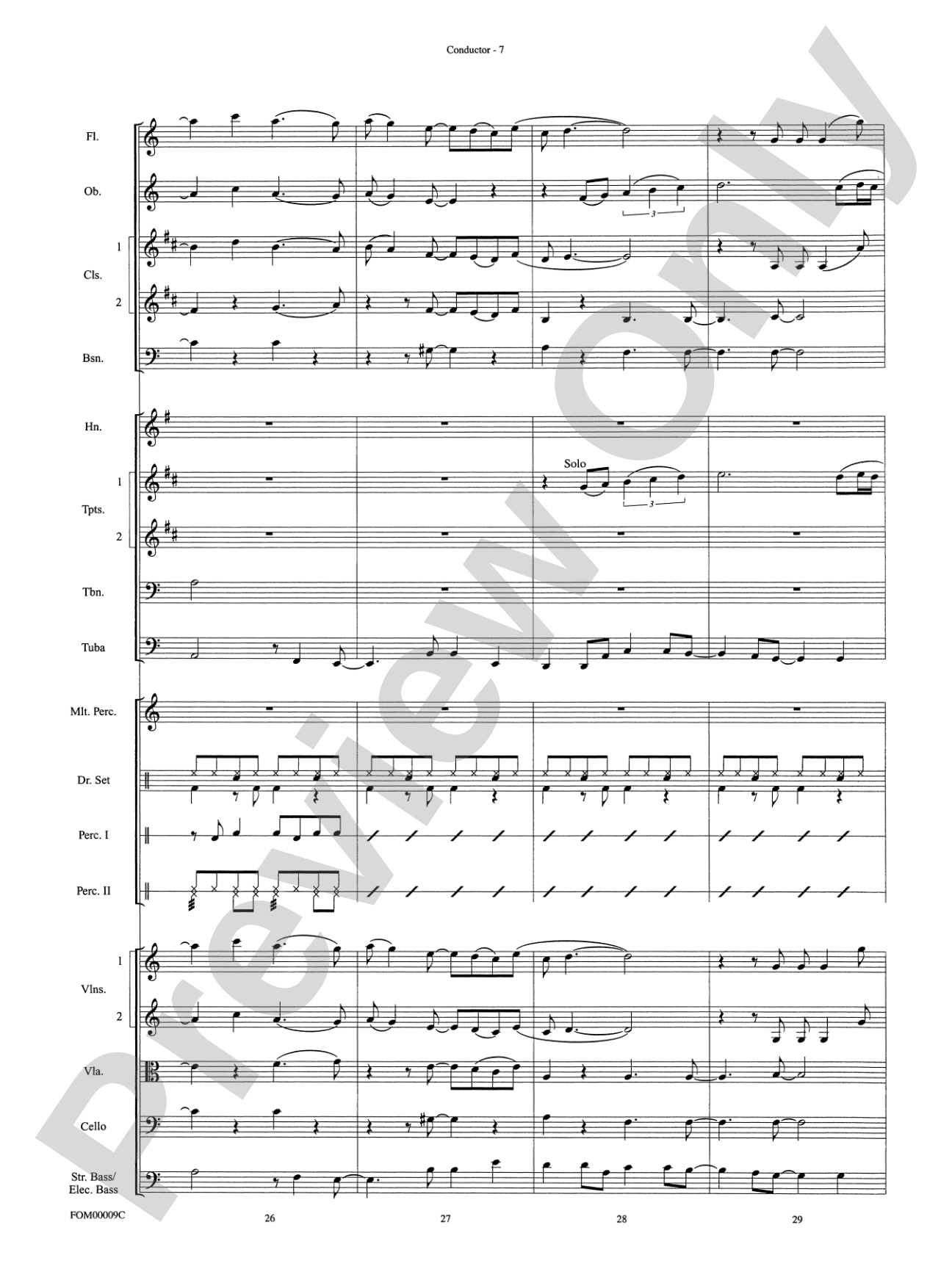 Smooth: Full Orchestra Conductor Score & Parts