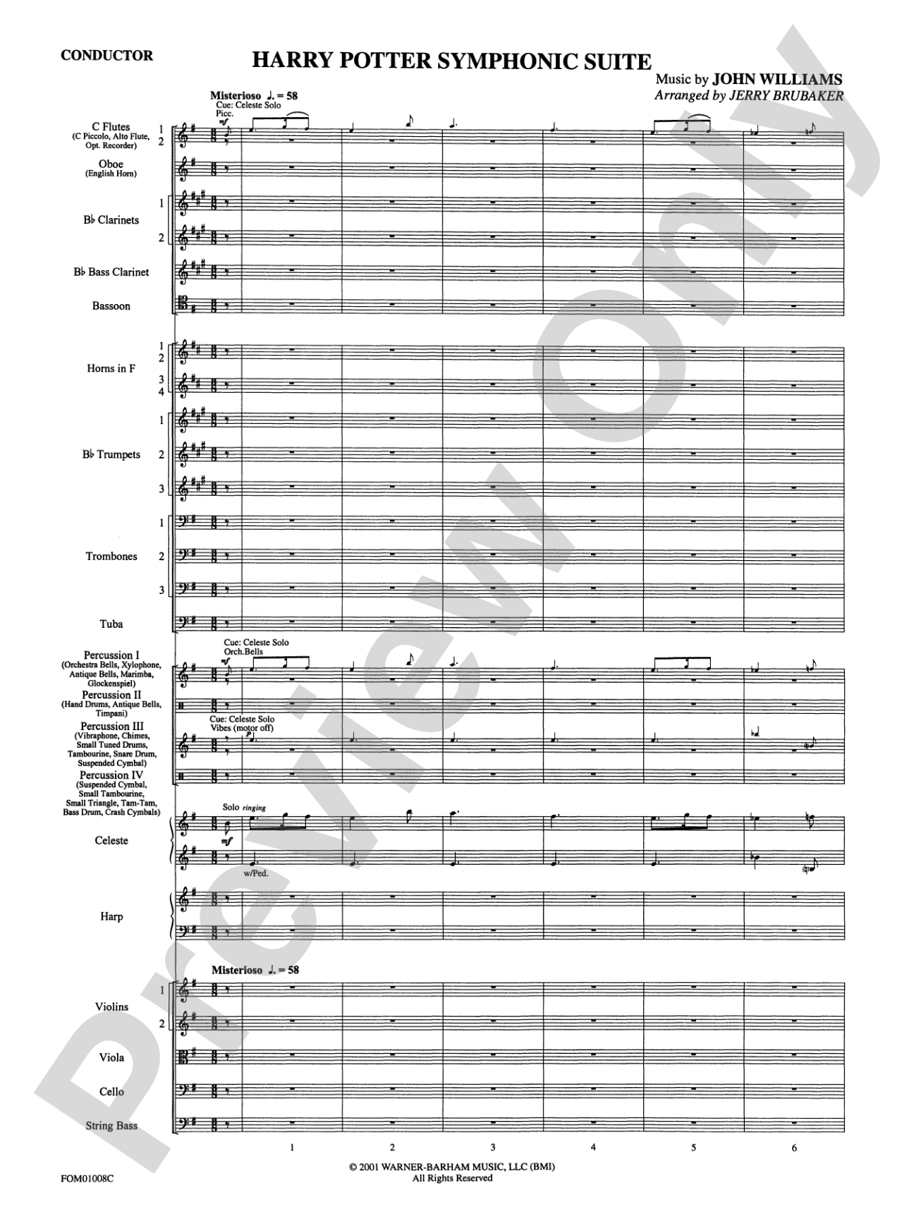 Harry Potter Symphonic Suite: Score