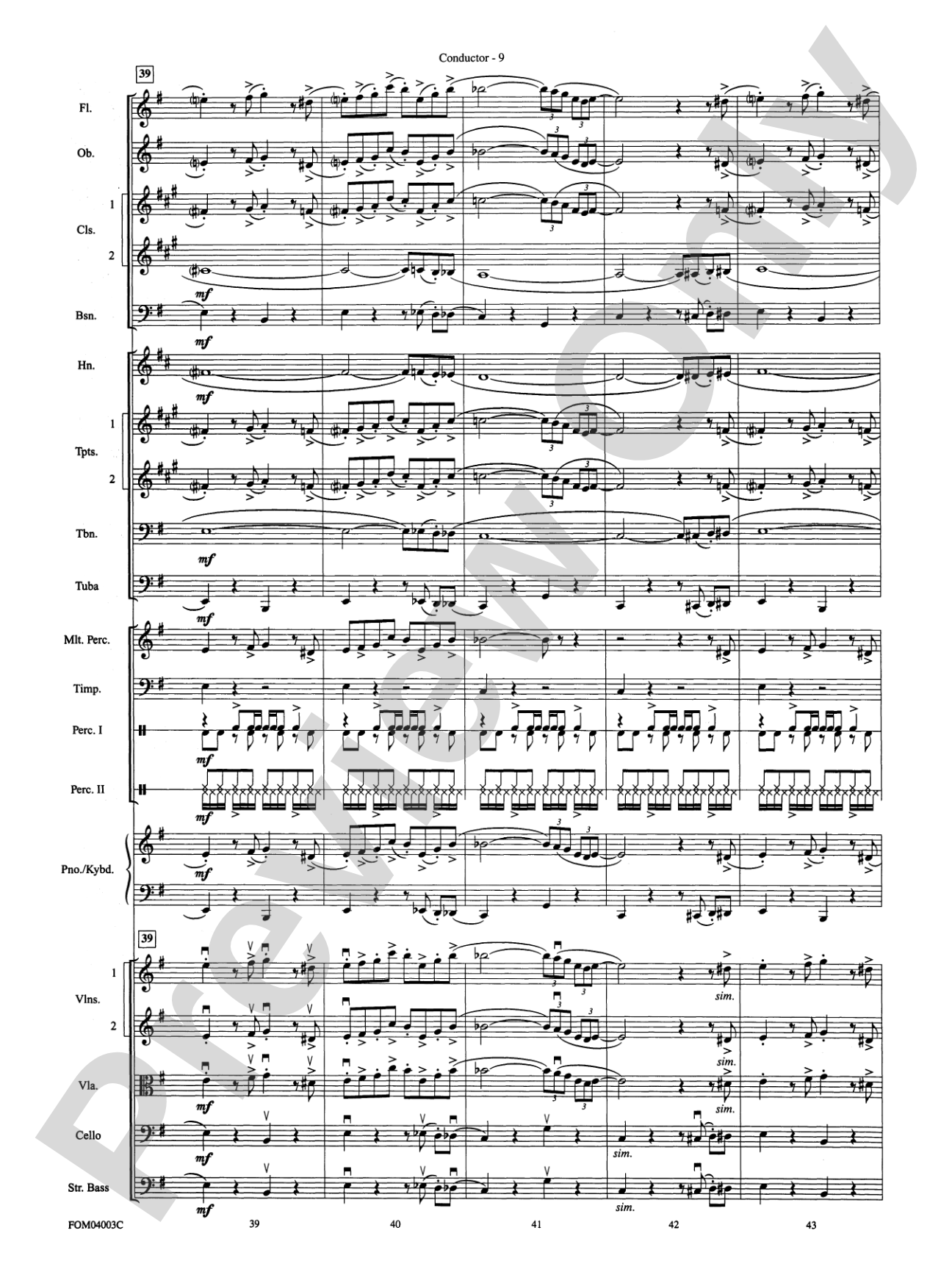 The Pink Panther: Full Orchestra Conductor Score & Parts