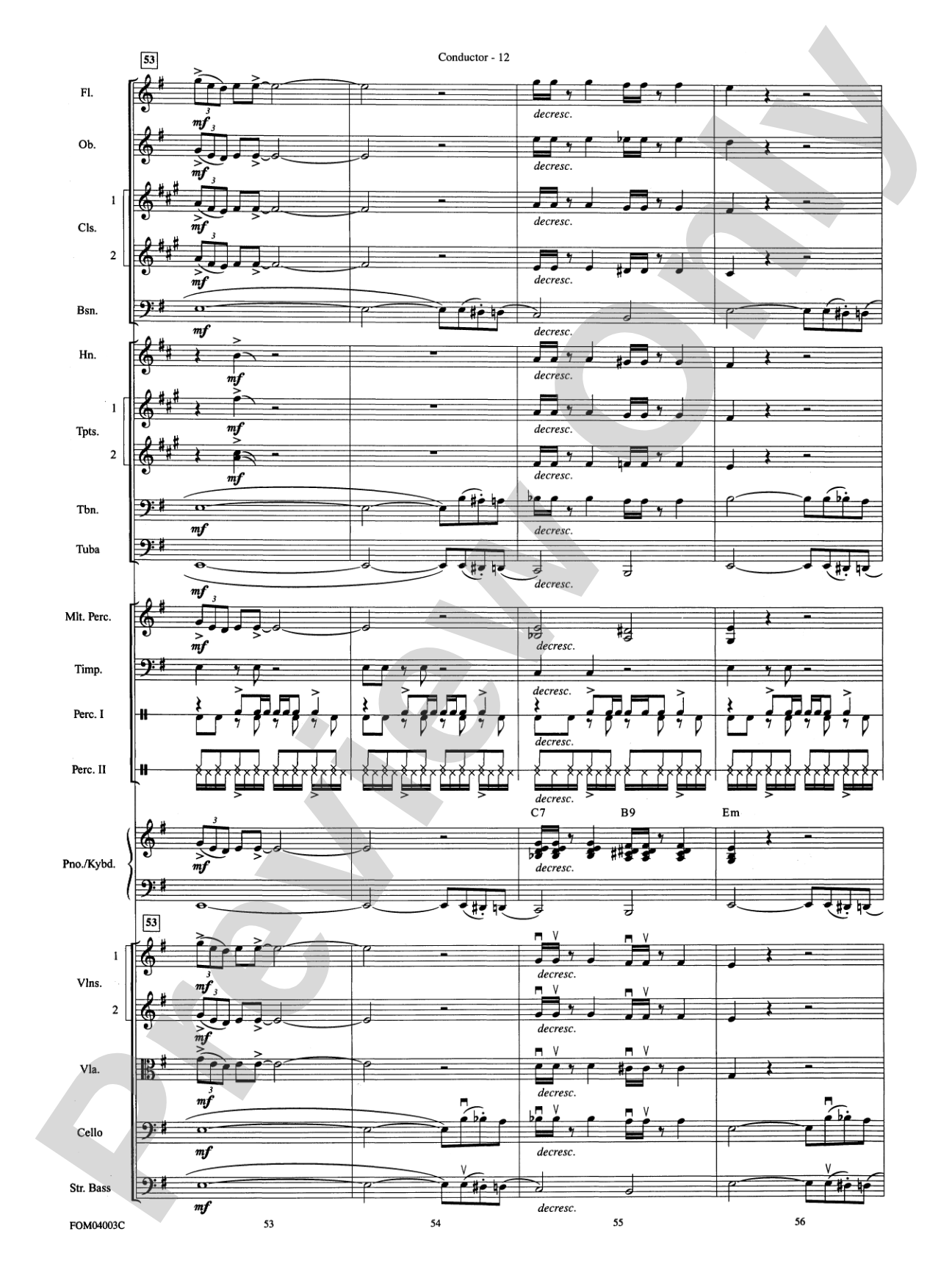 The Pink Panther: Full Orchestra Conductor Score & Parts