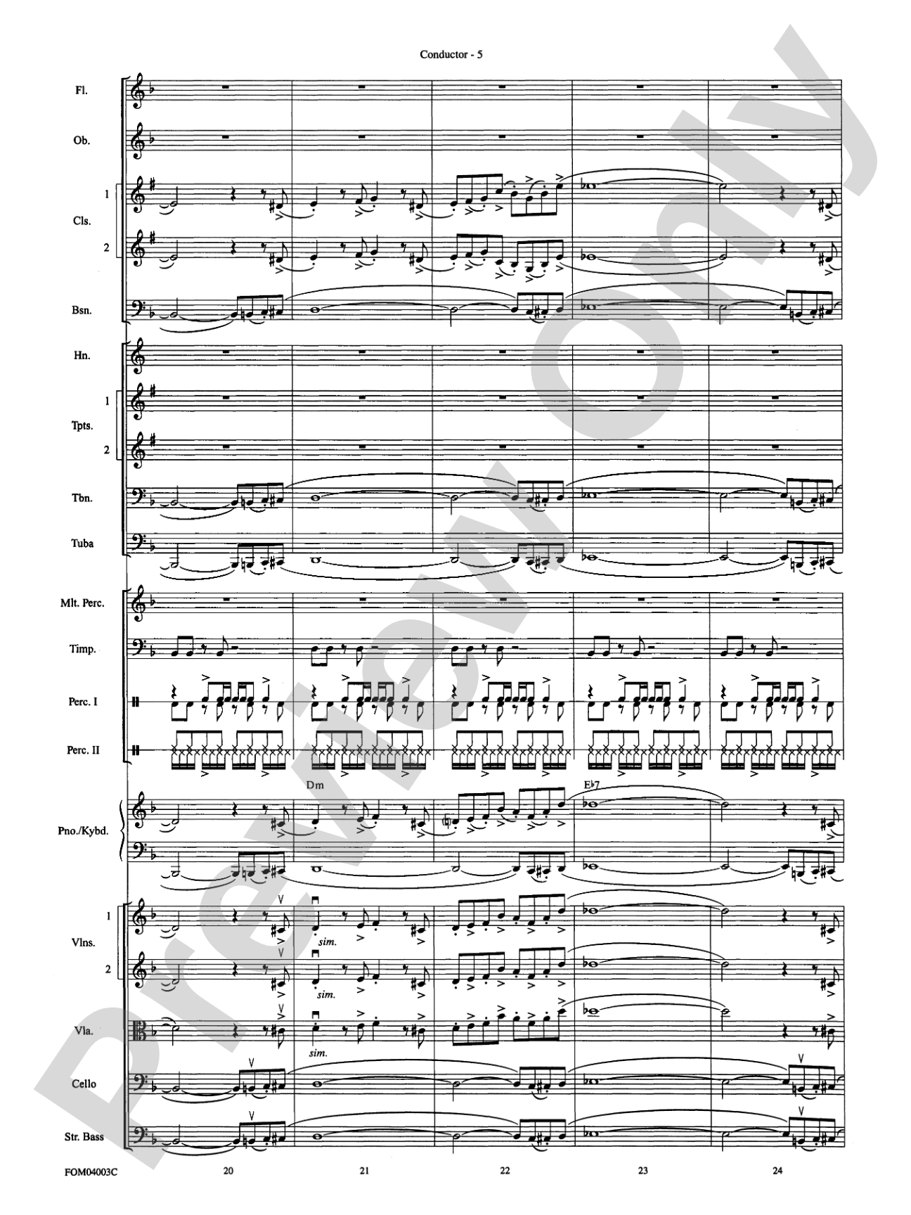 The Pink Panther: Full Orchestra Conductor Score & Parts