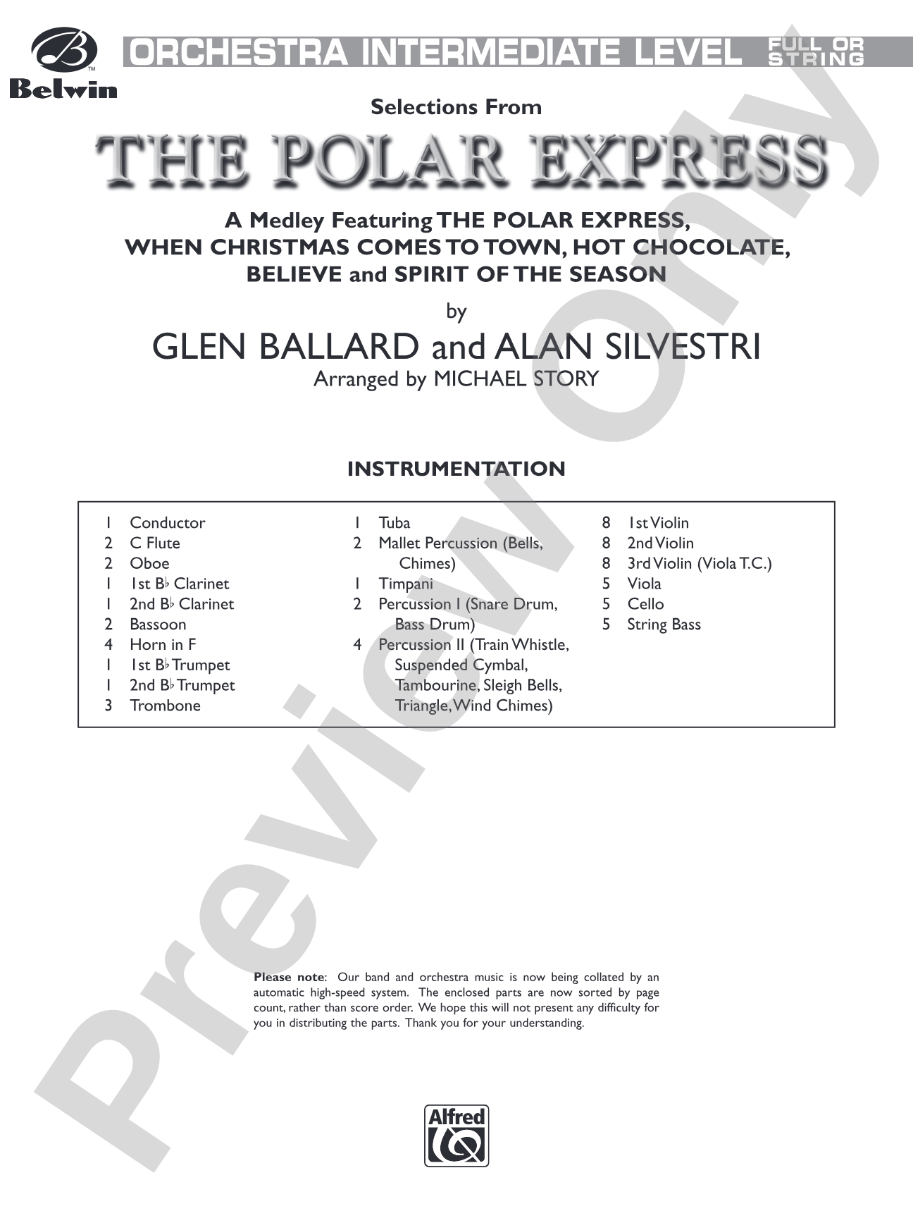 The Polar Express, Selections from: Score