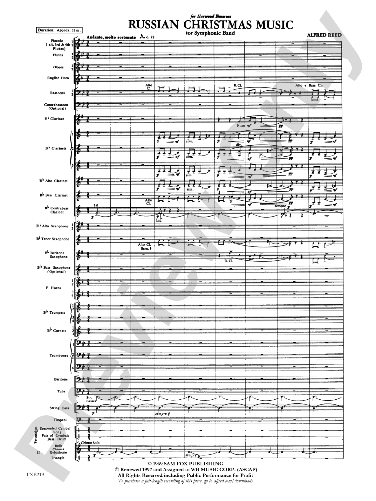 Russian Christmas Music: Concert Band Conductor Score & Parts
