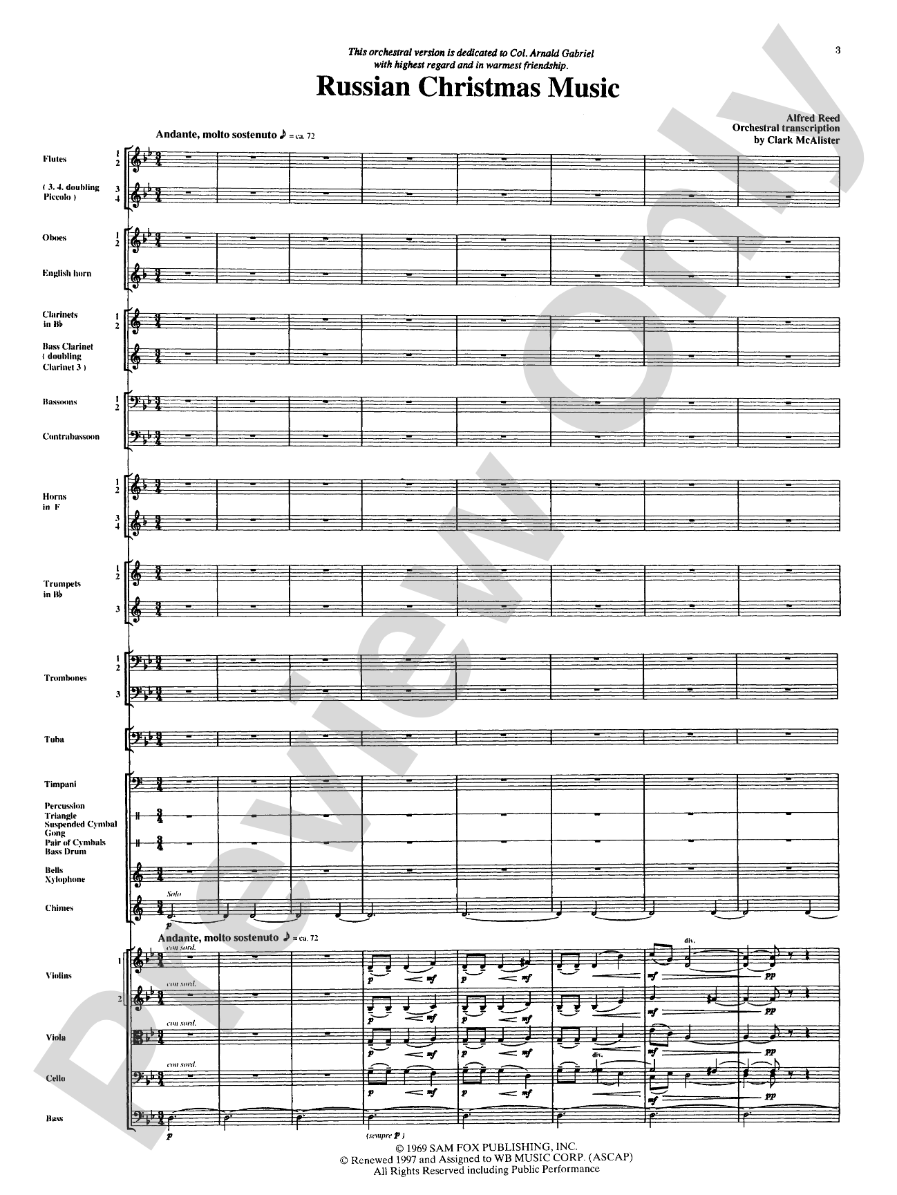 Russian Christmas Music: Full Orchestra Conductor Score & Parts