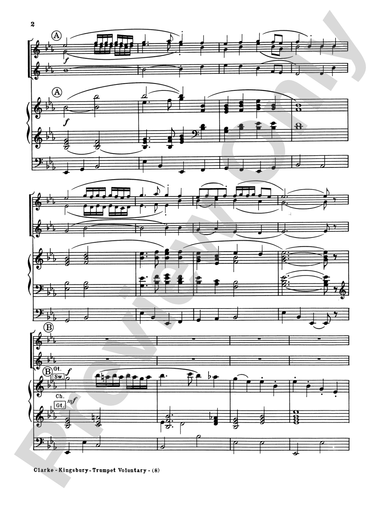 Trumpet Voluntary: Score