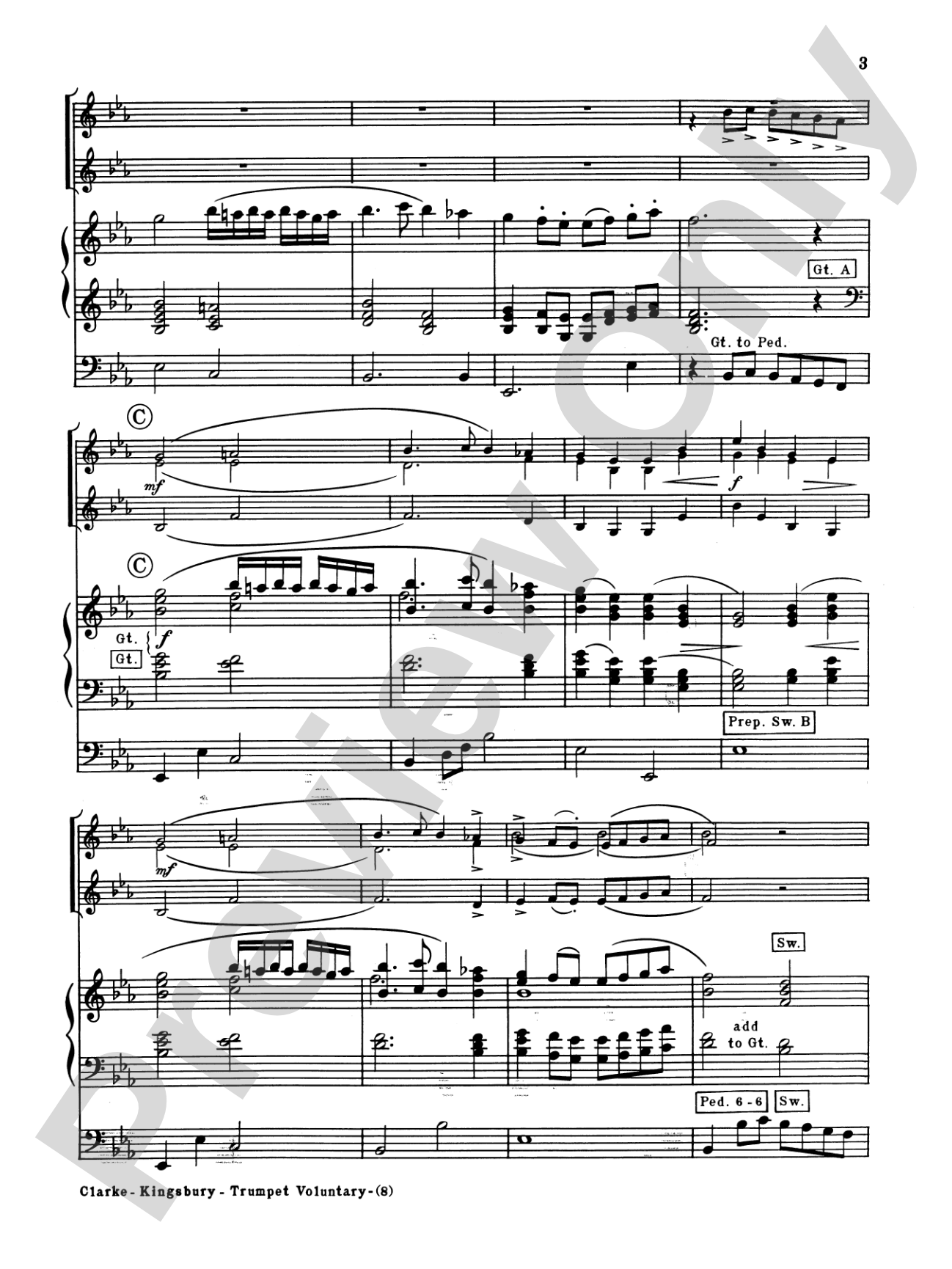 Trumpet Voluntary: Score