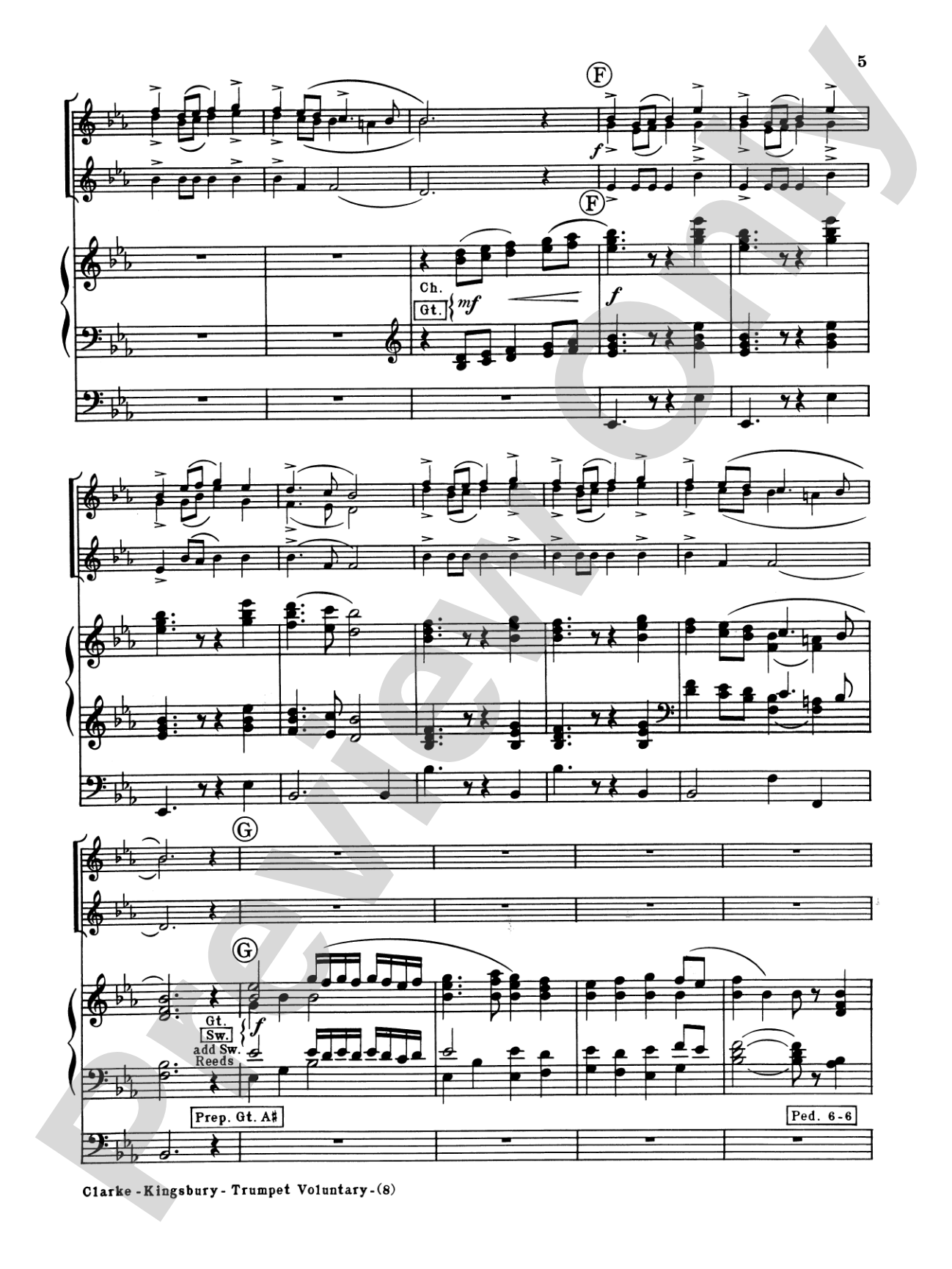 Trumpet Voluntary: Score