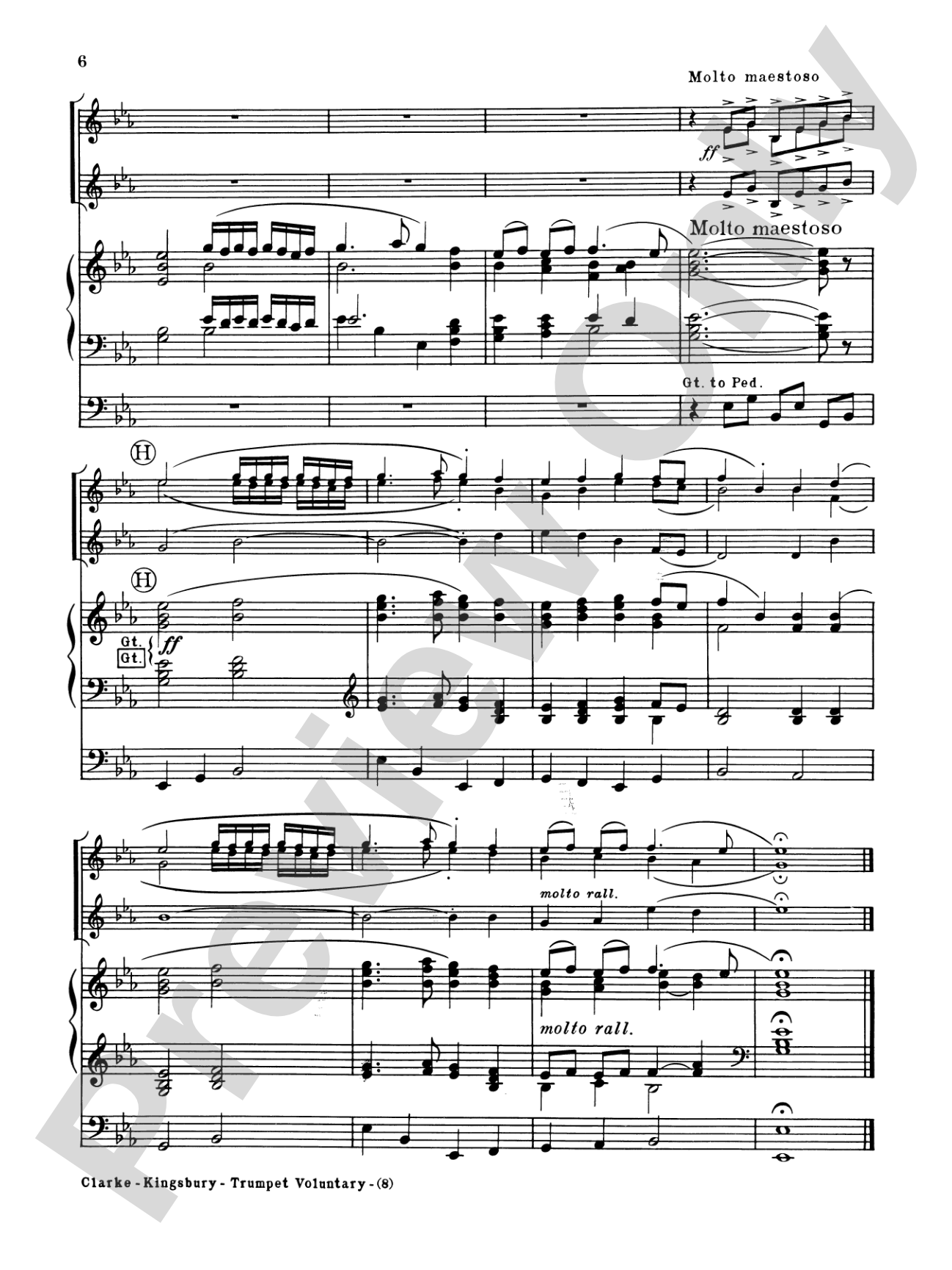 Trumpet Voluntary: Score