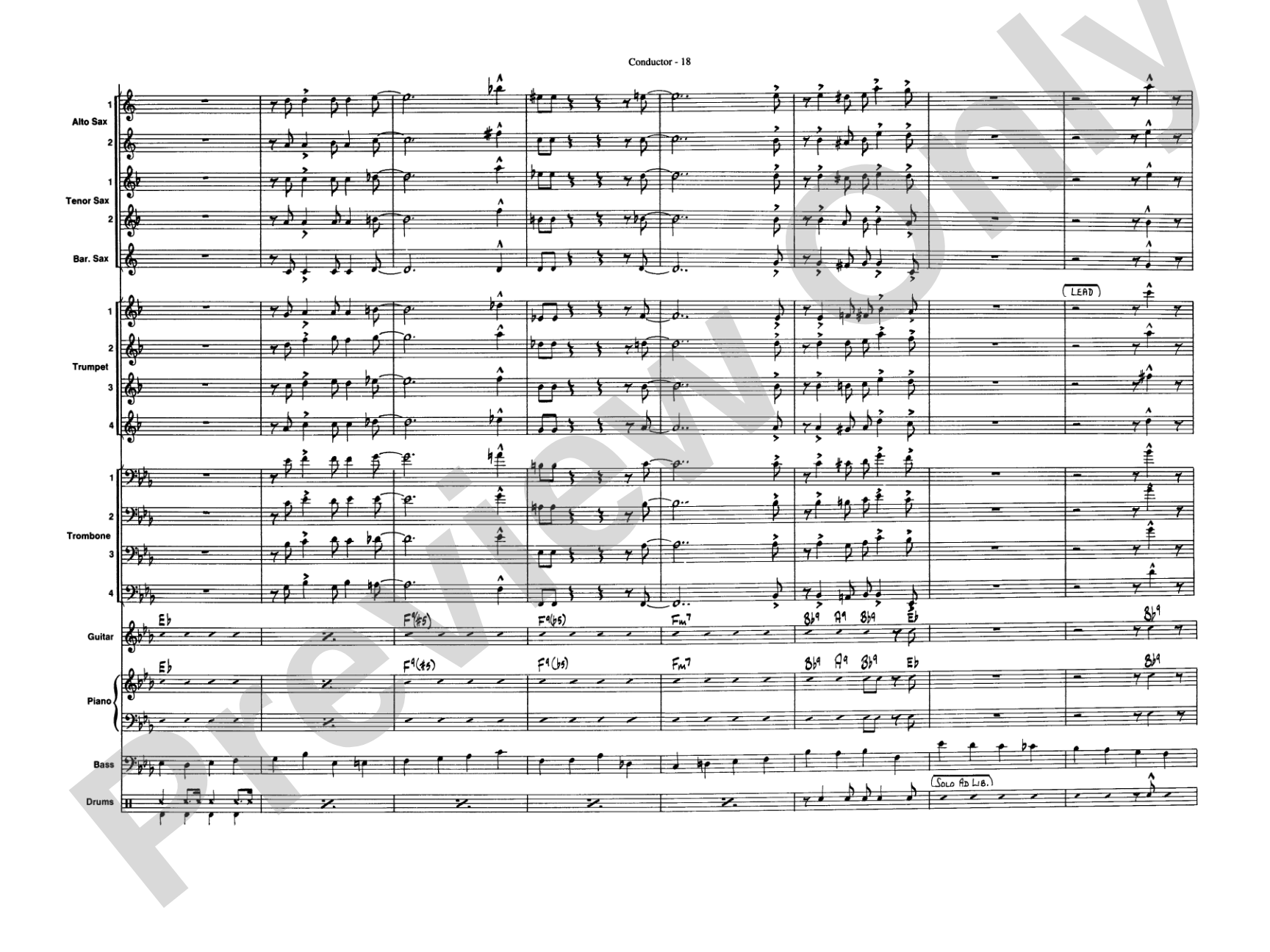 Take the "A" Train: Jazz Ensemble Conductor Score & Parts