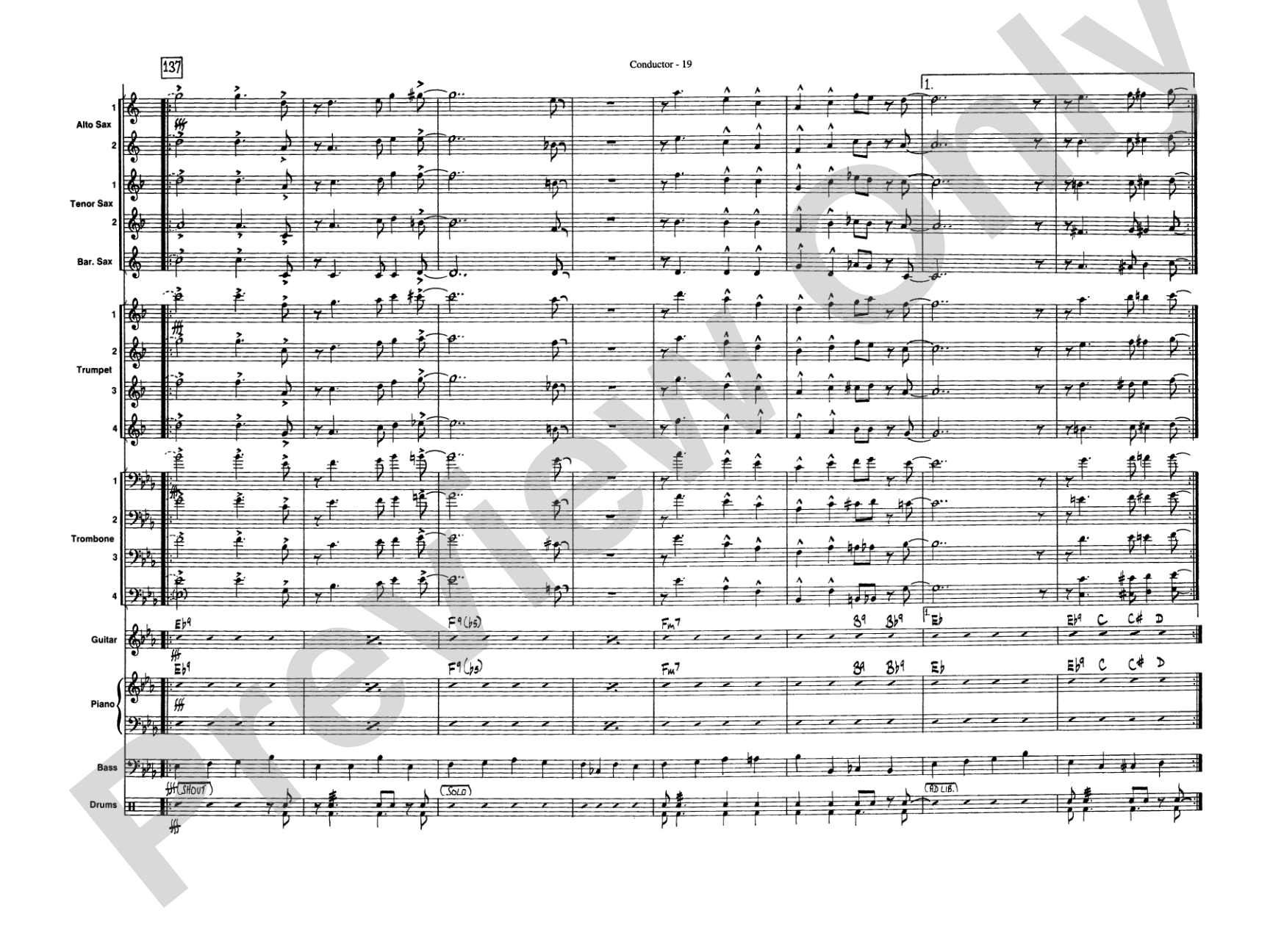 Take the "A" Train: Jazz Ensemble Conductor Score & Parts