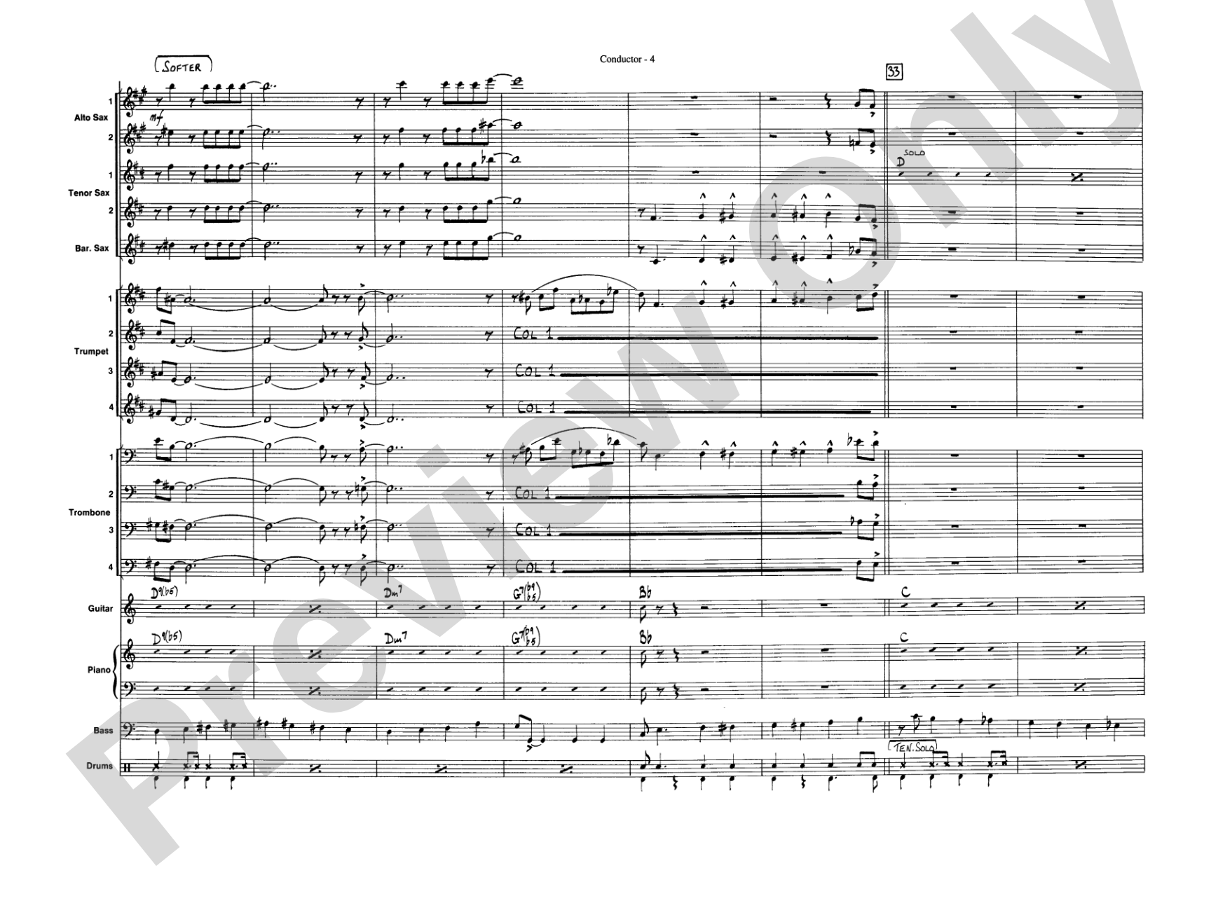 Take the "A" Train: Jazz Ensemble Conductor Score & Parts