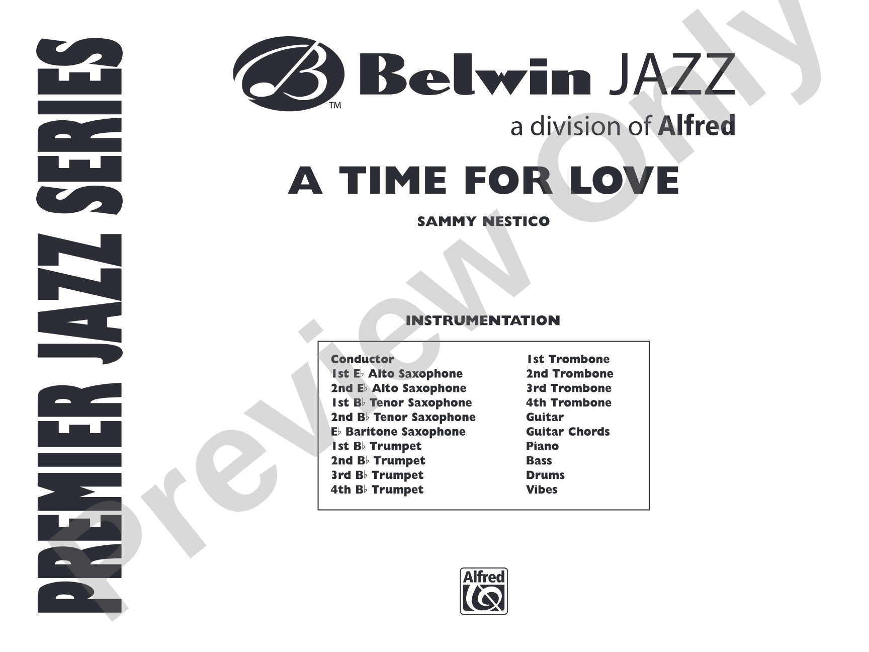 A Time for Love: Jazz Ensemble Conductor Score & Parts